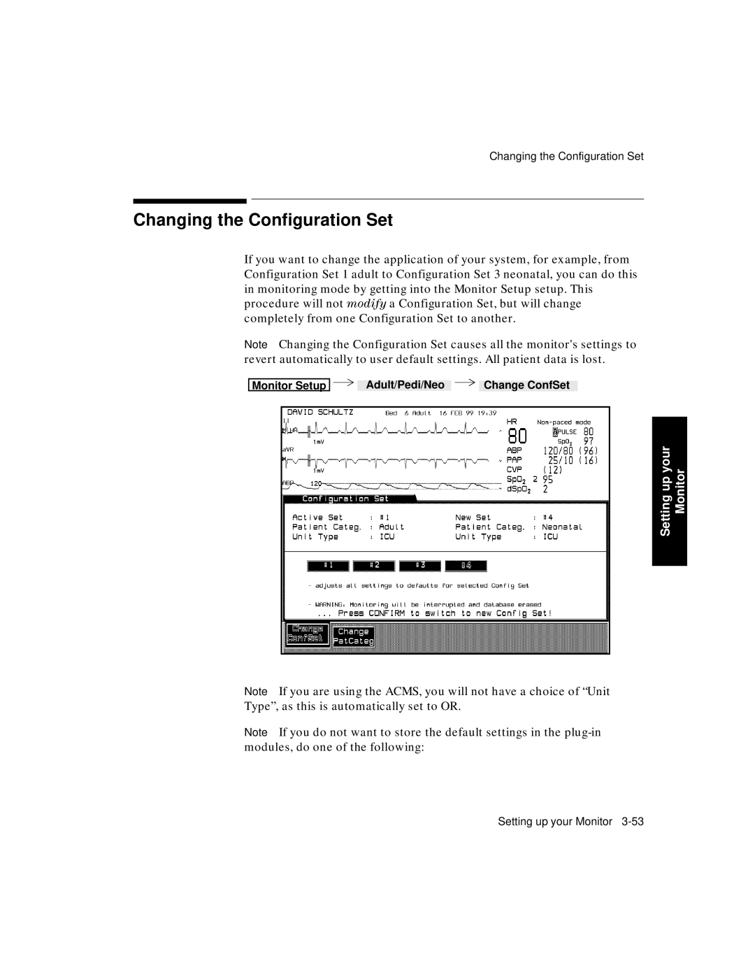 Philips V24CT, V26CT manual Changing the Configuration Set, Type, as this is automatically set to or 