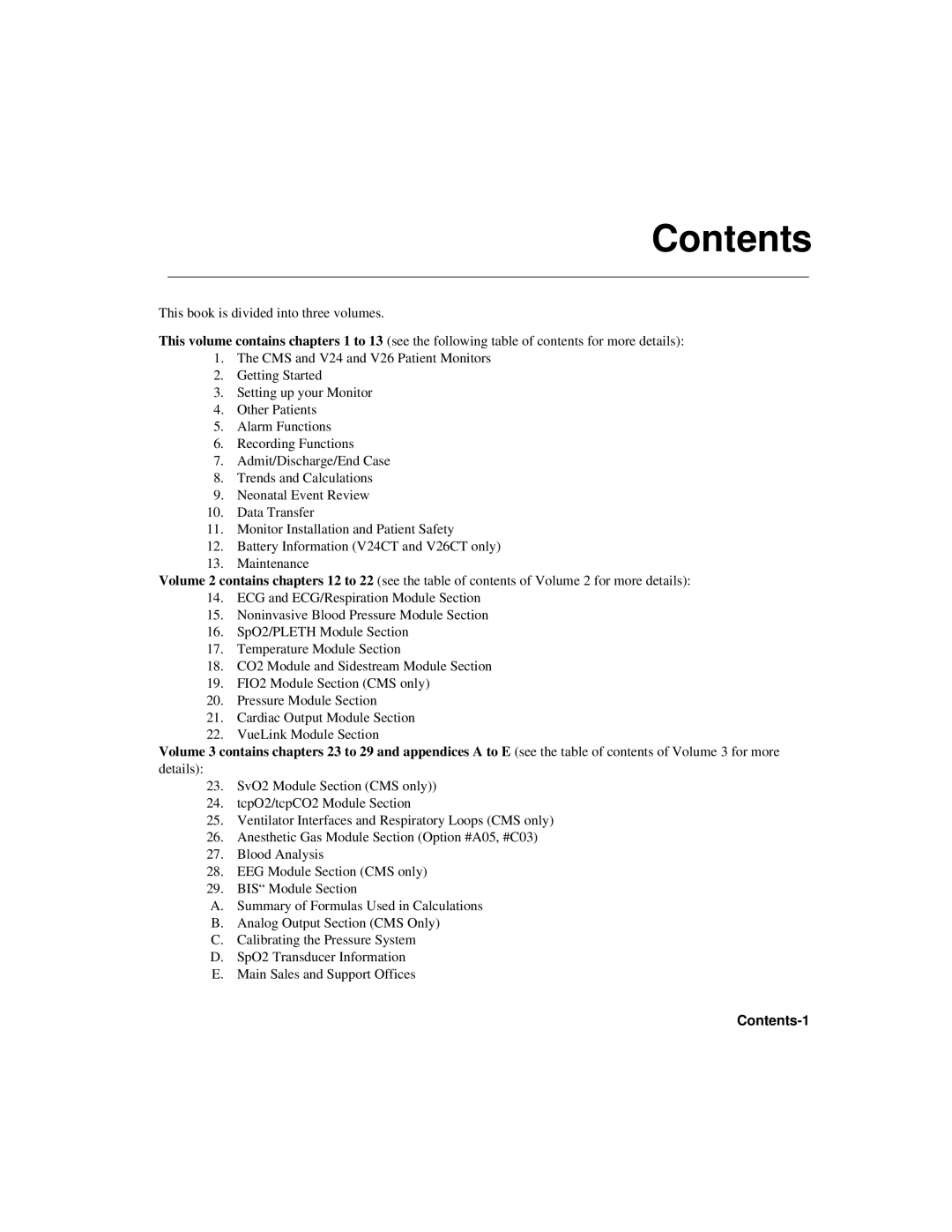 Philips V24CT, V26CT manual Contents 