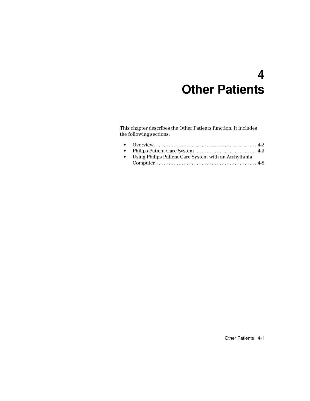 Philips V24CT, V26CT manual Other Patients, Using Philips Patient Care System with an Arrhythmia 