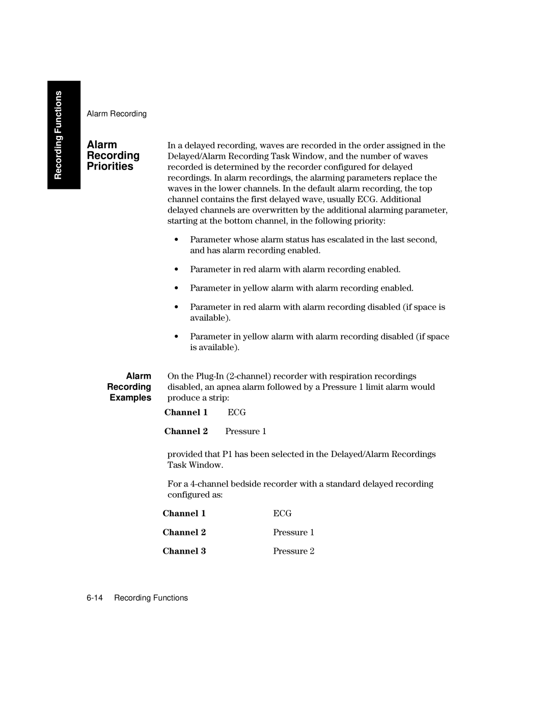 Philips V26CT, V24CT manual Recording, Starting at the bottom channel, in the following priority, Channel 