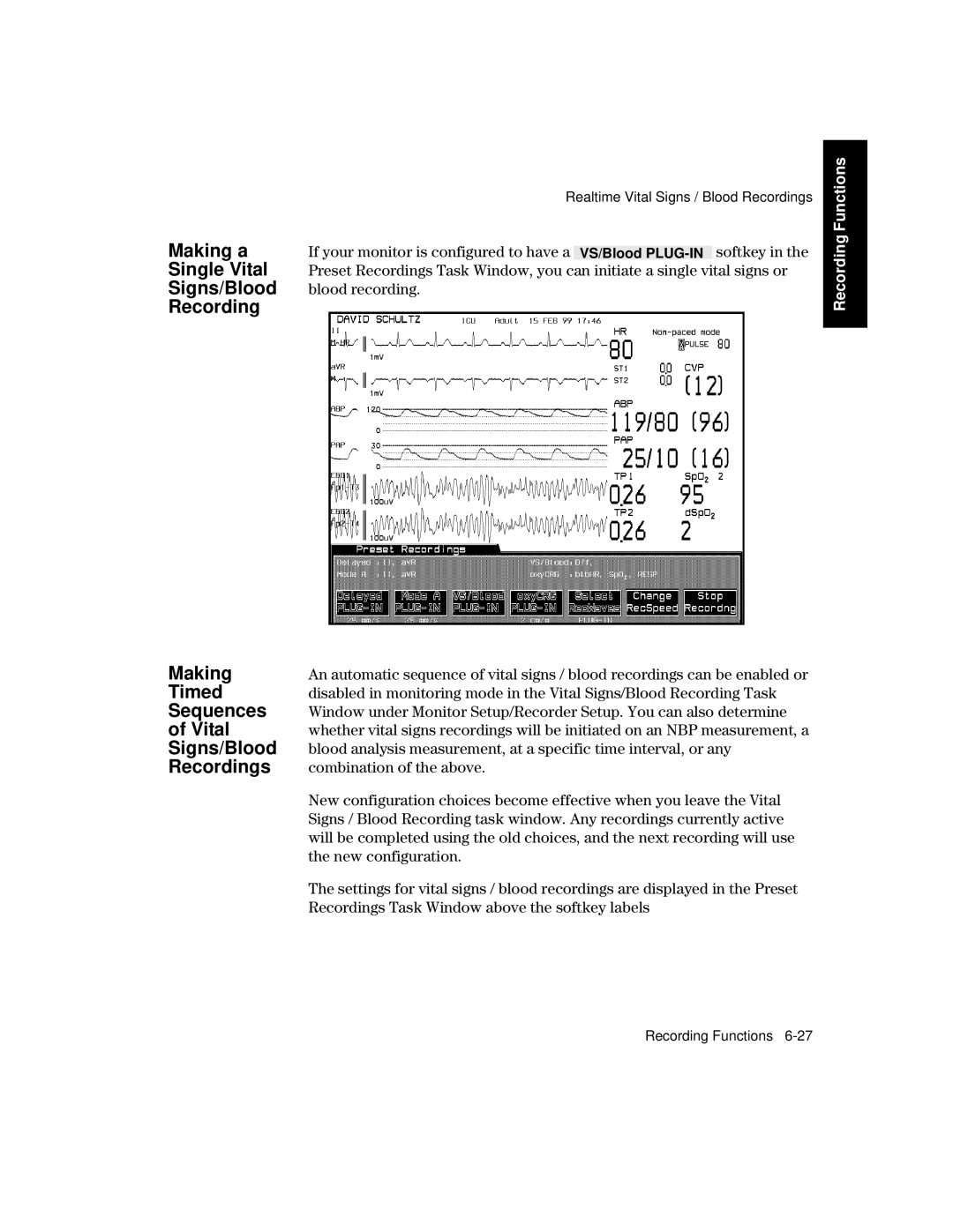 Philips V24CT, V26CT manual Recording Functions 