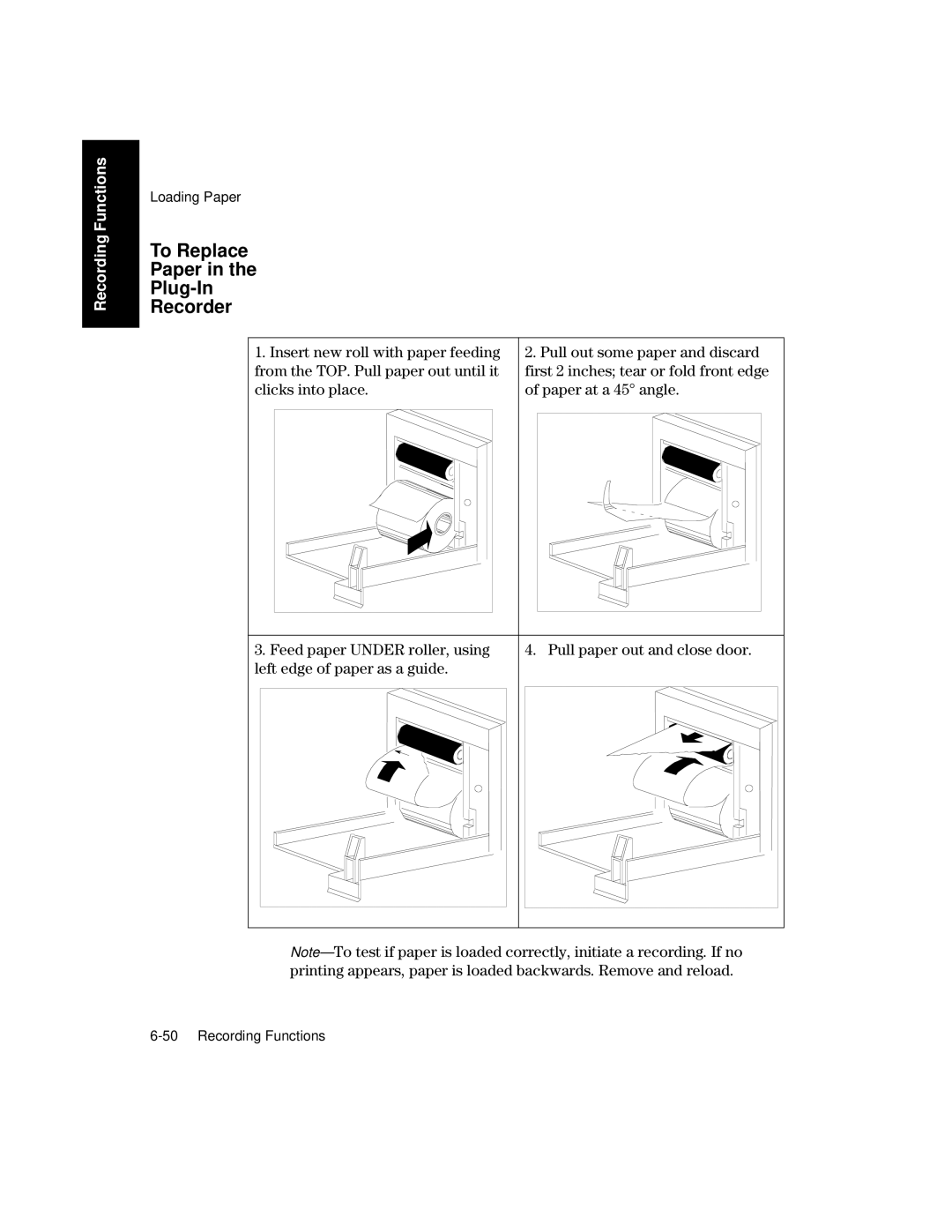 Philips V26CT, V24CT manual To Replace Paper Plug-In Recorder 