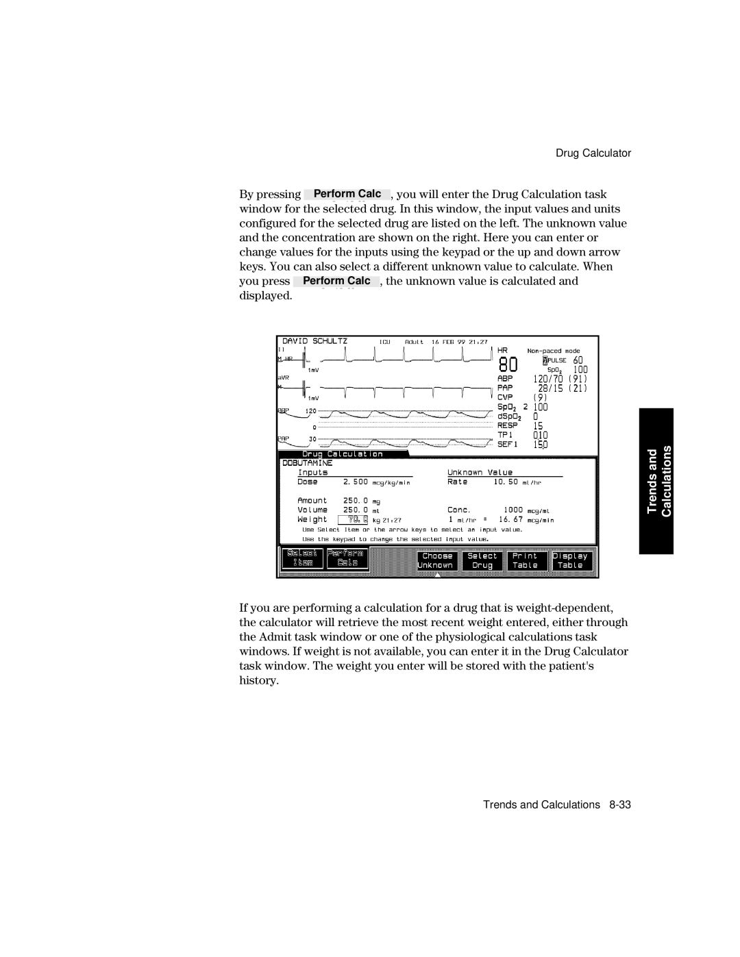 Philips V24CT, V26CT manual Calculations Trends 