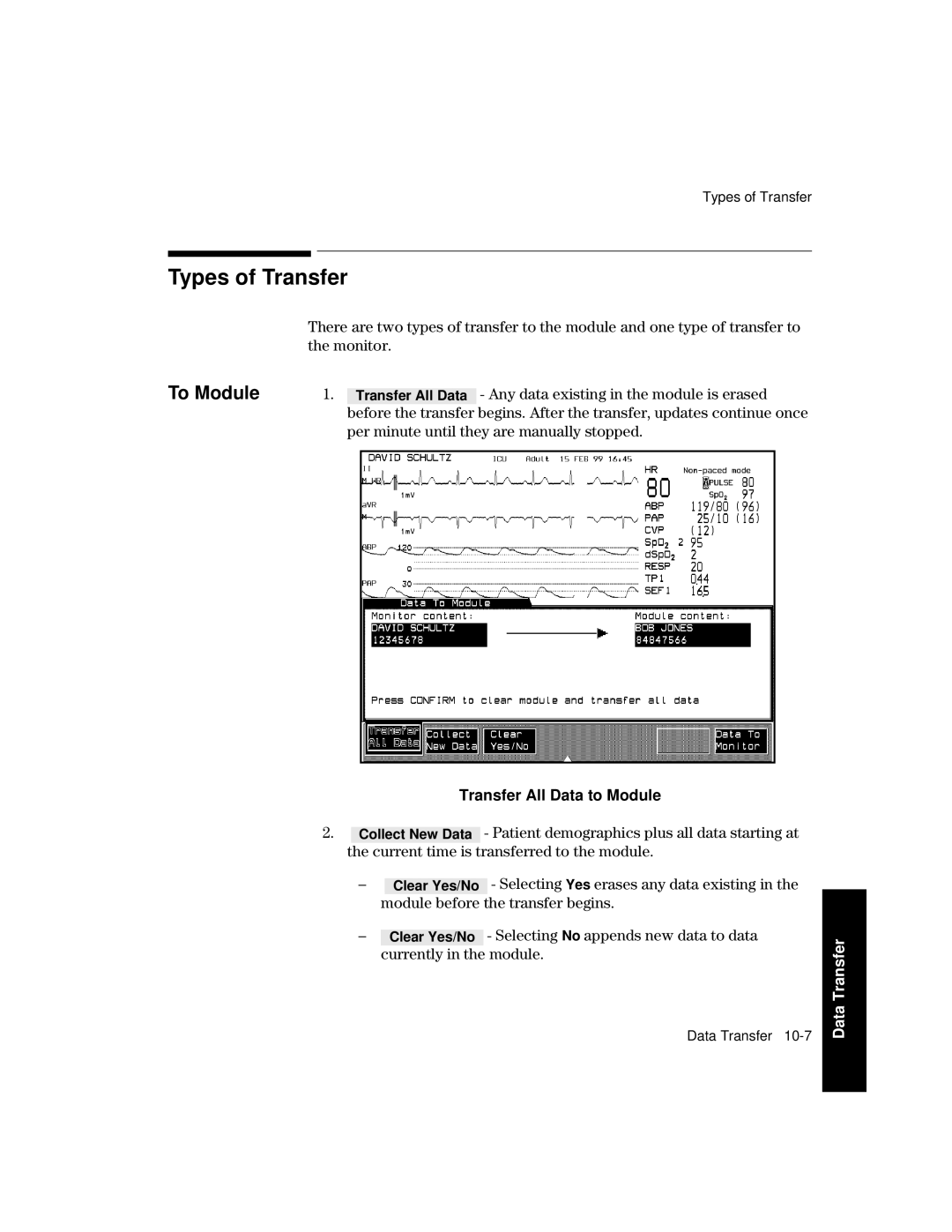 Philips V24CT, V26CT manual Types of Transfer, To Module, Transfer All Data to Module 