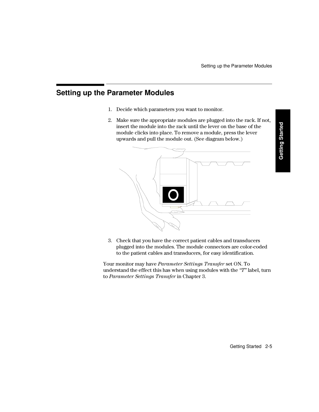 Philips V24CT, V26CT manual Setting up the Parameter Modules 