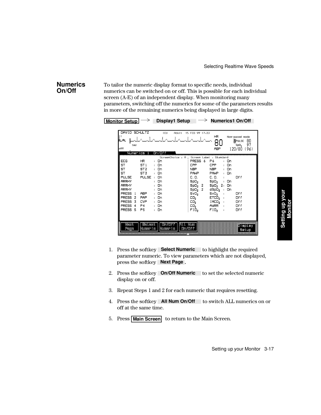 Philips V24CT, V26CT manual Numerics, On/Off 