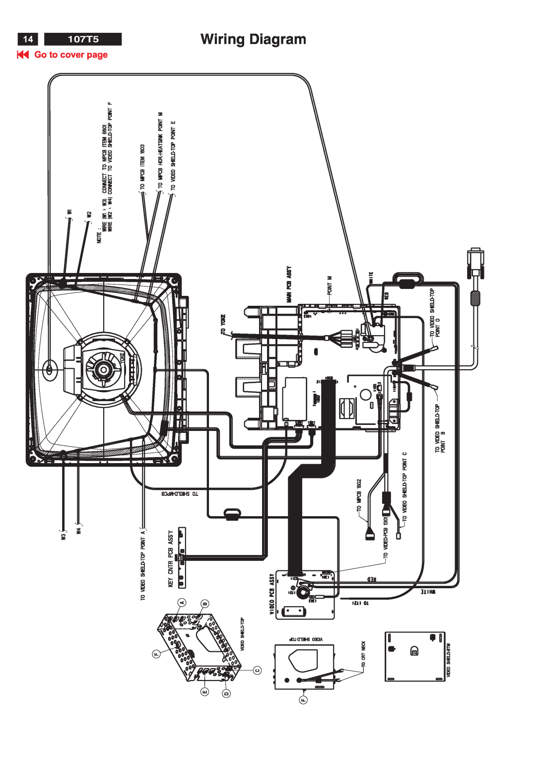 Philips V30 manual Wiring Diagram, 107T5, Go to cover page 