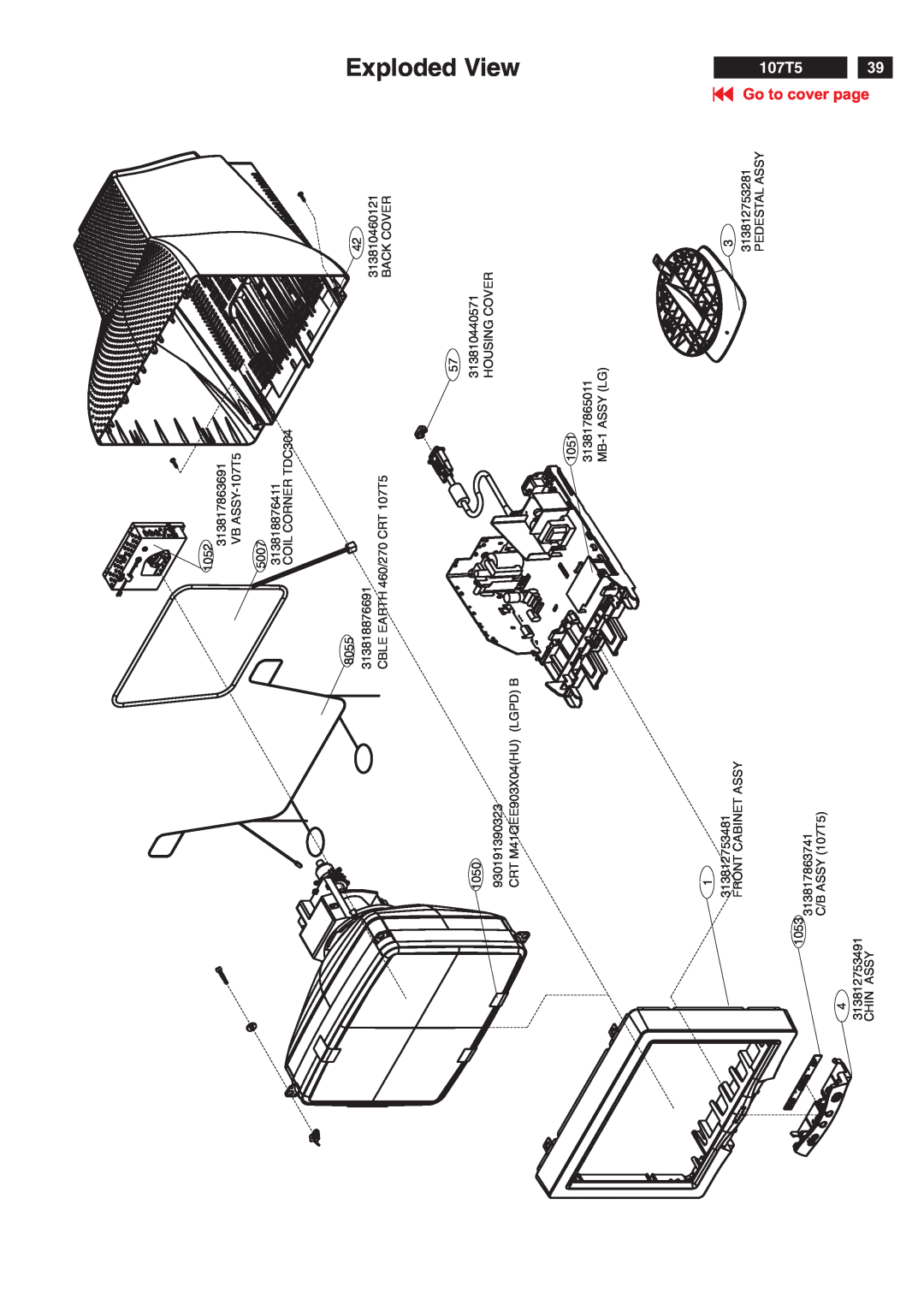 Philips V30 manual Exploded View, 107T5, Go to cover page 
