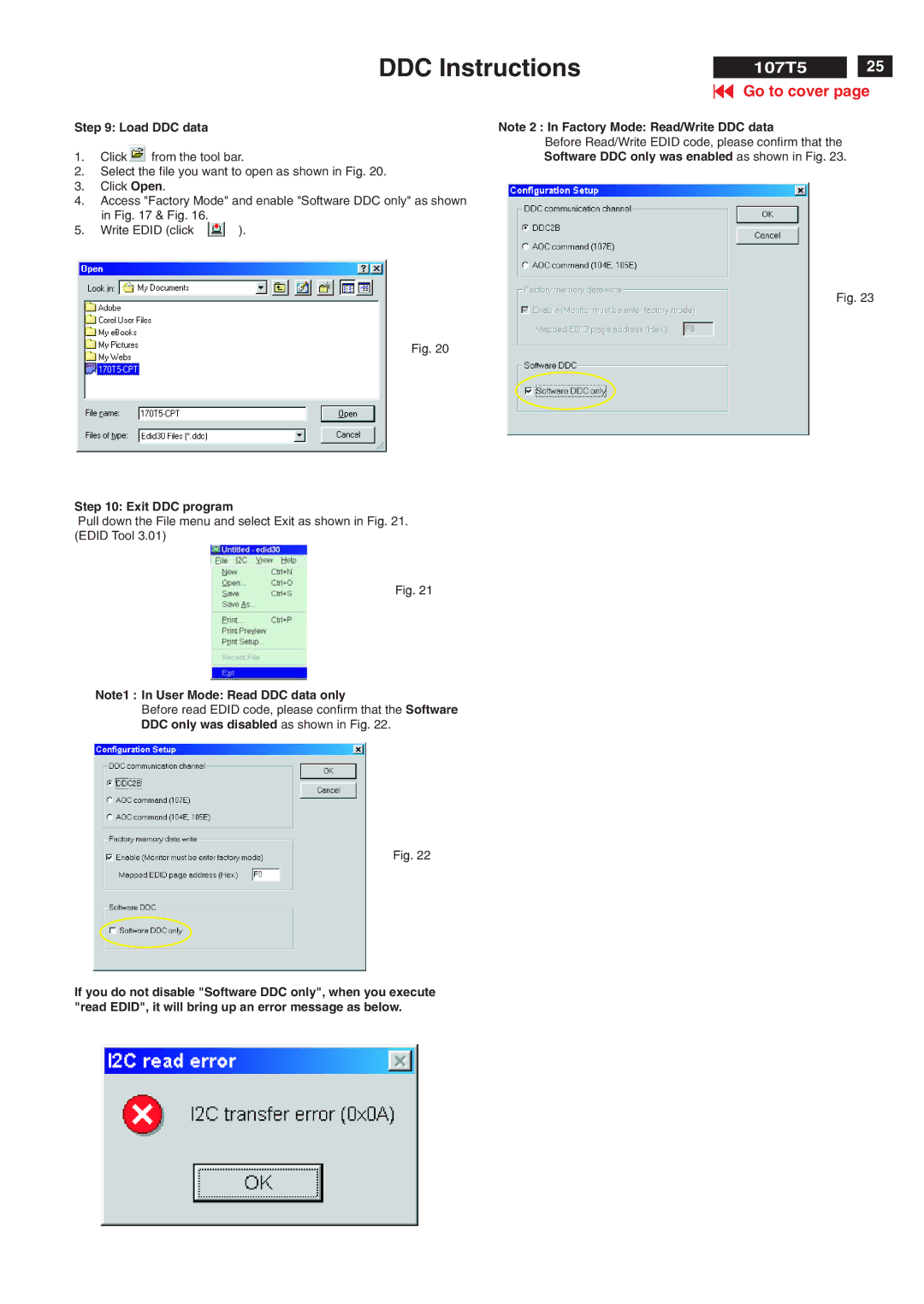 Philips V30 manual Load DDC data, Exit DDC program, DDC only was disabled as shown in Fig 