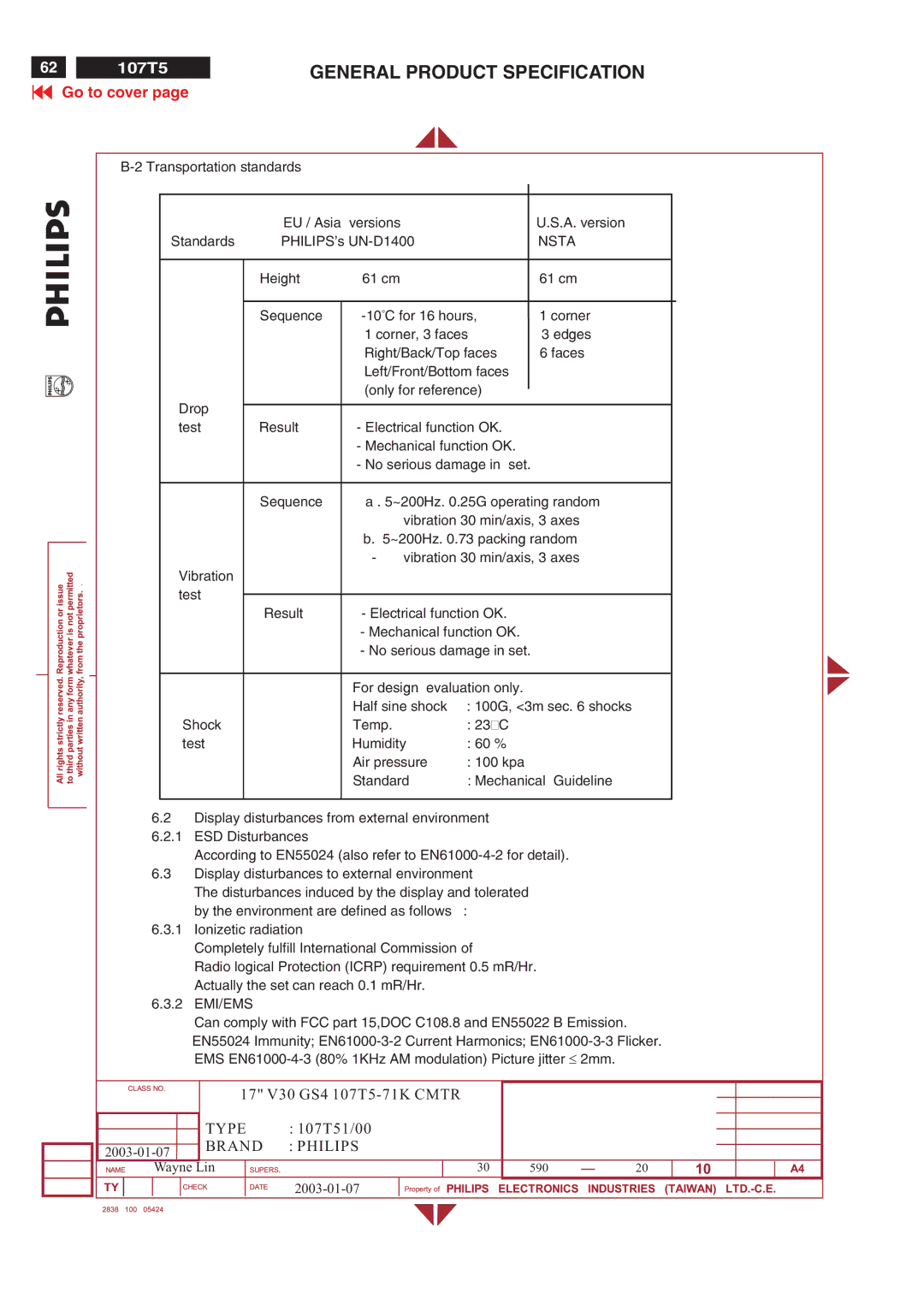 Philips V30 manual Nsta 