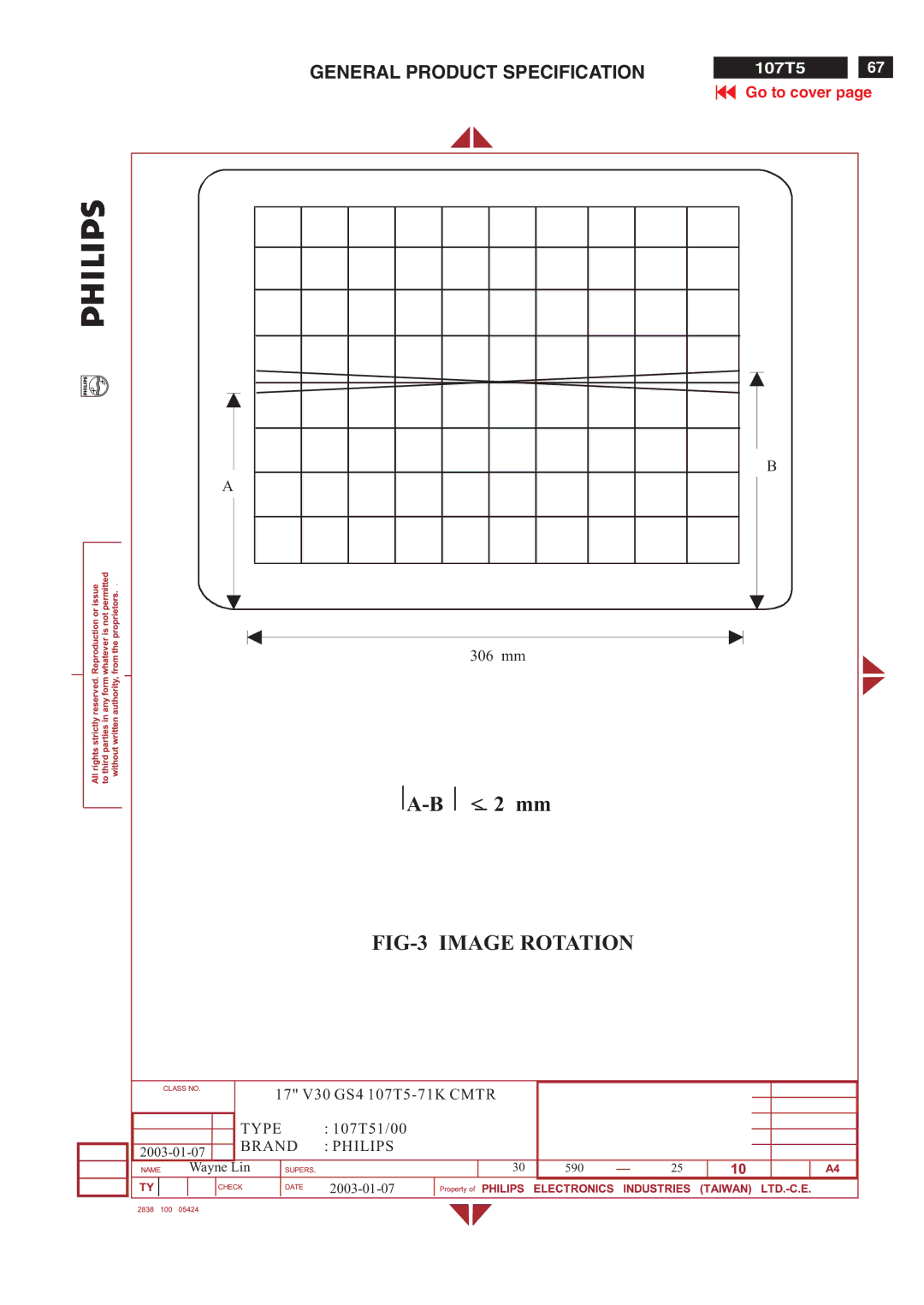 Philips V30 manual FIG-3 Image Rotation 