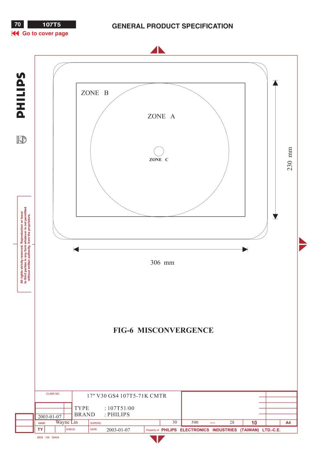 Philips V30 manual FIG-6 Misconvergence 