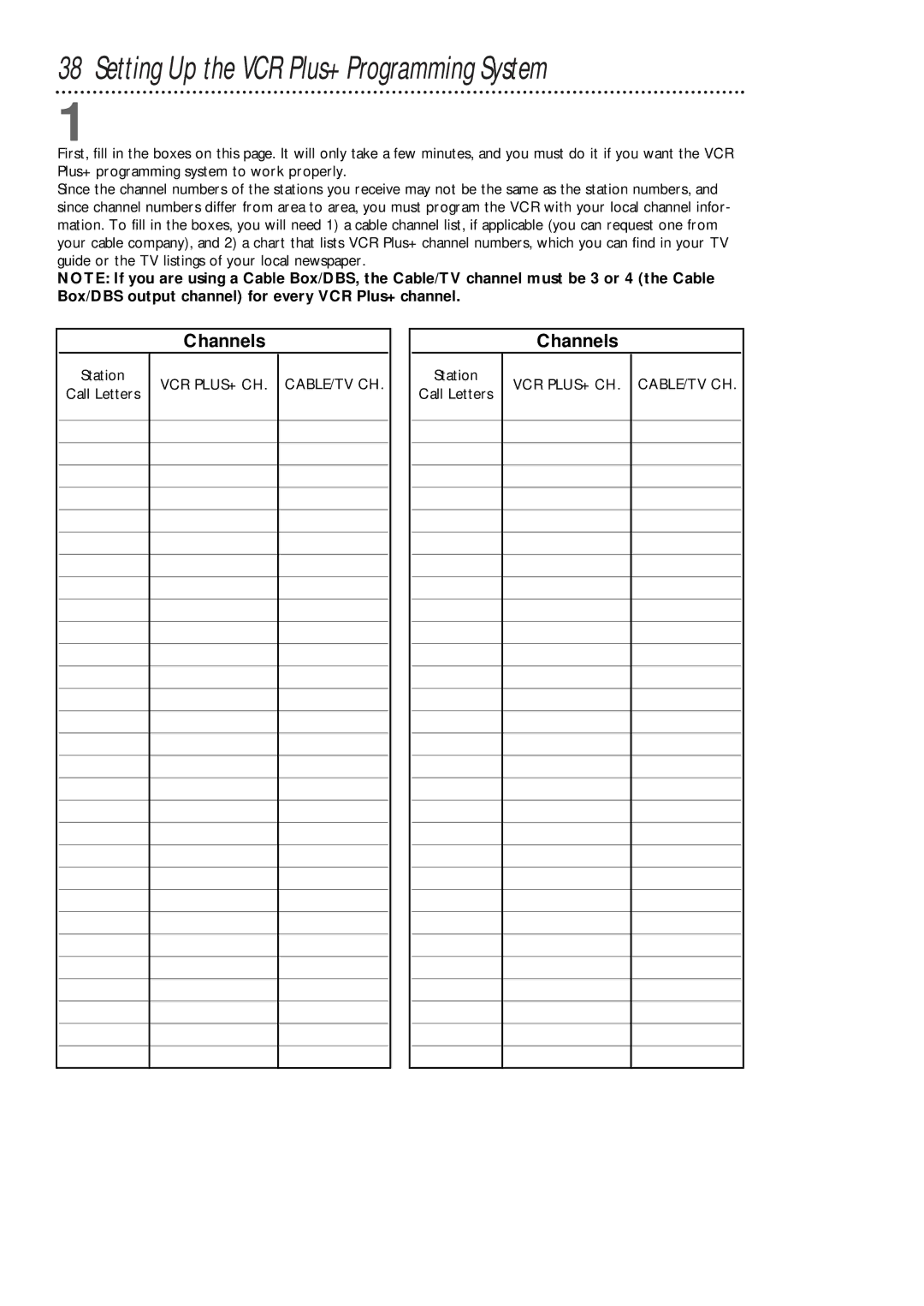Philips VCA631AT, VCA431AT owner manual Setting Up the VCR Plus+ Programming System, Channels, Call Letters 