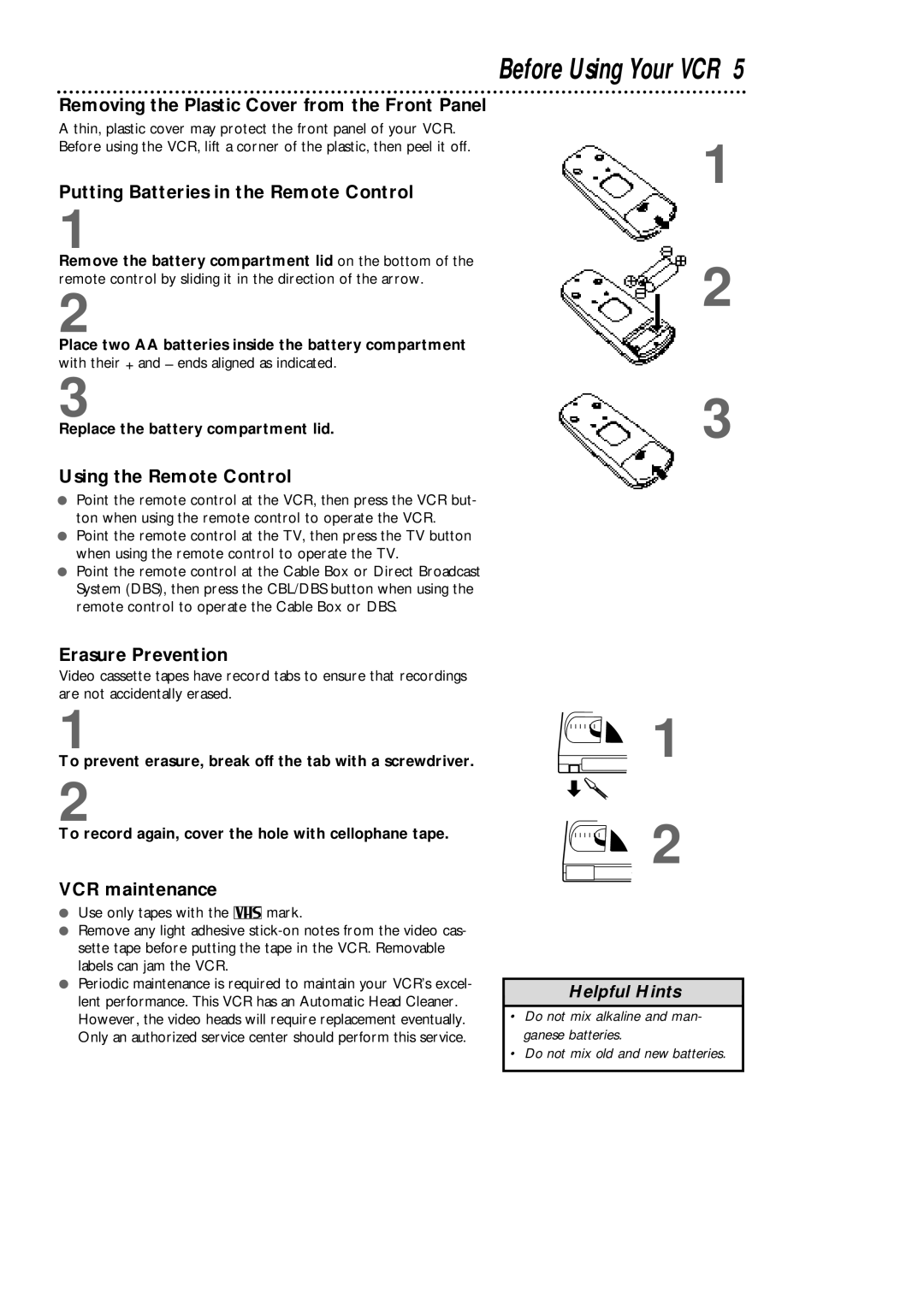 Philips VCA431AT, VCA631AT owner manual Before Using Your VCR 