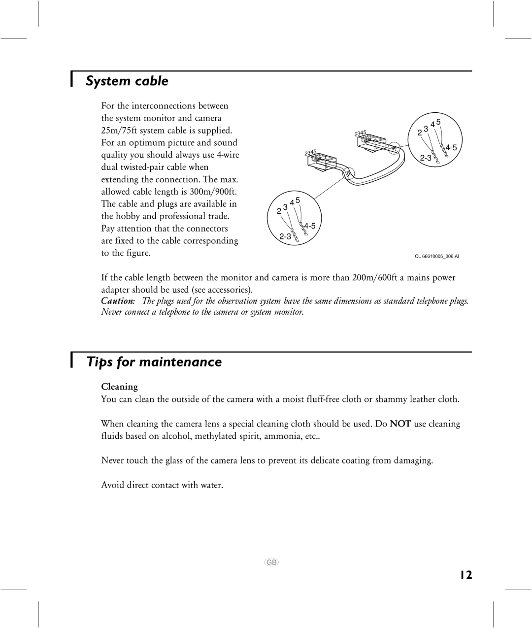 Philips VCM7177 manual System cable, Tips for maintenance 