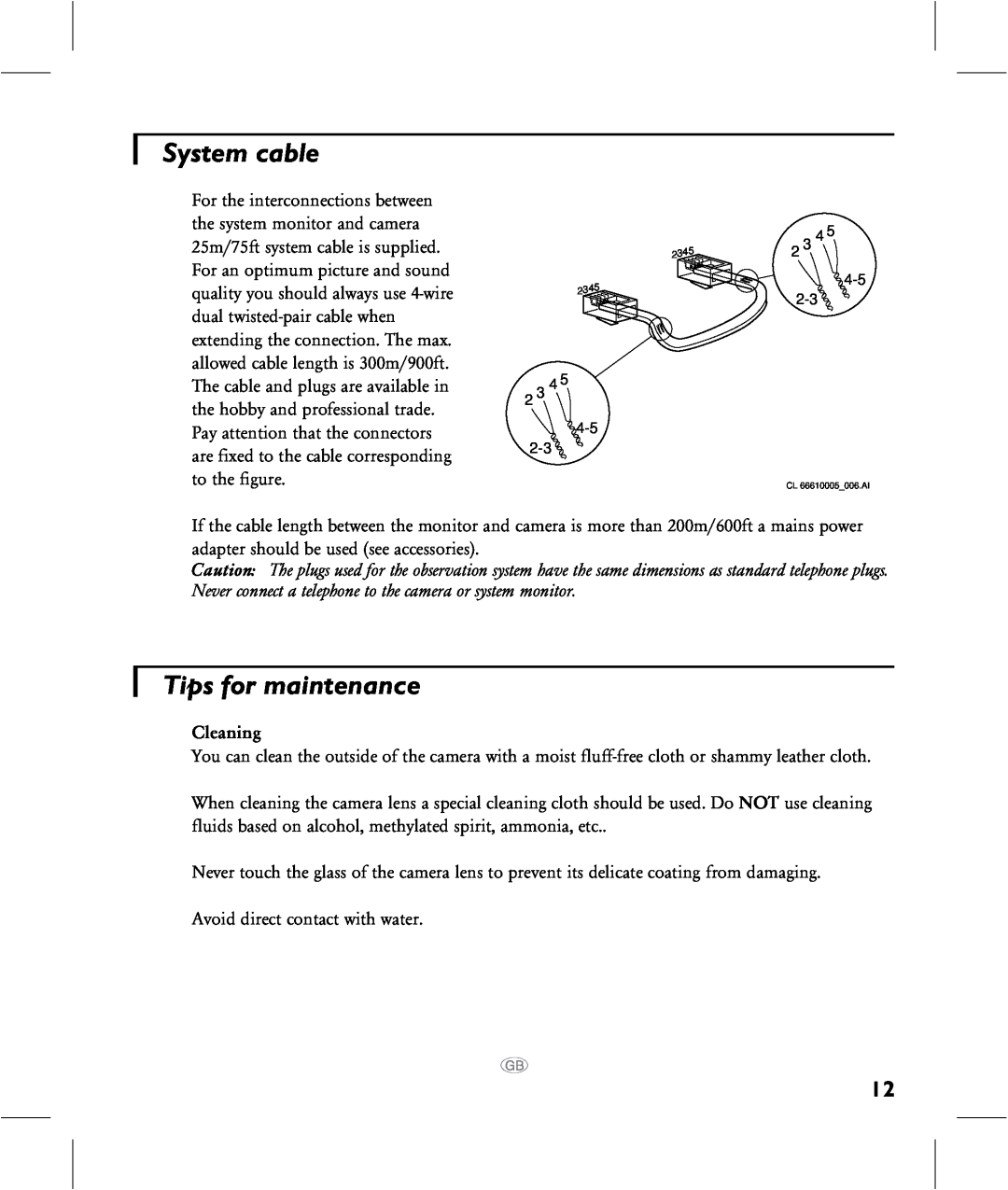 Philips VCM7177 manual System cable, Tips for maintenance 