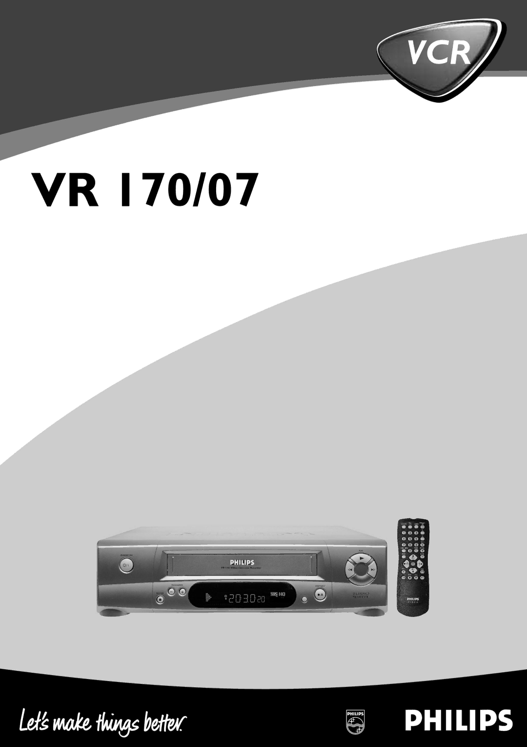 Philips VCR VR 170/07 manual 