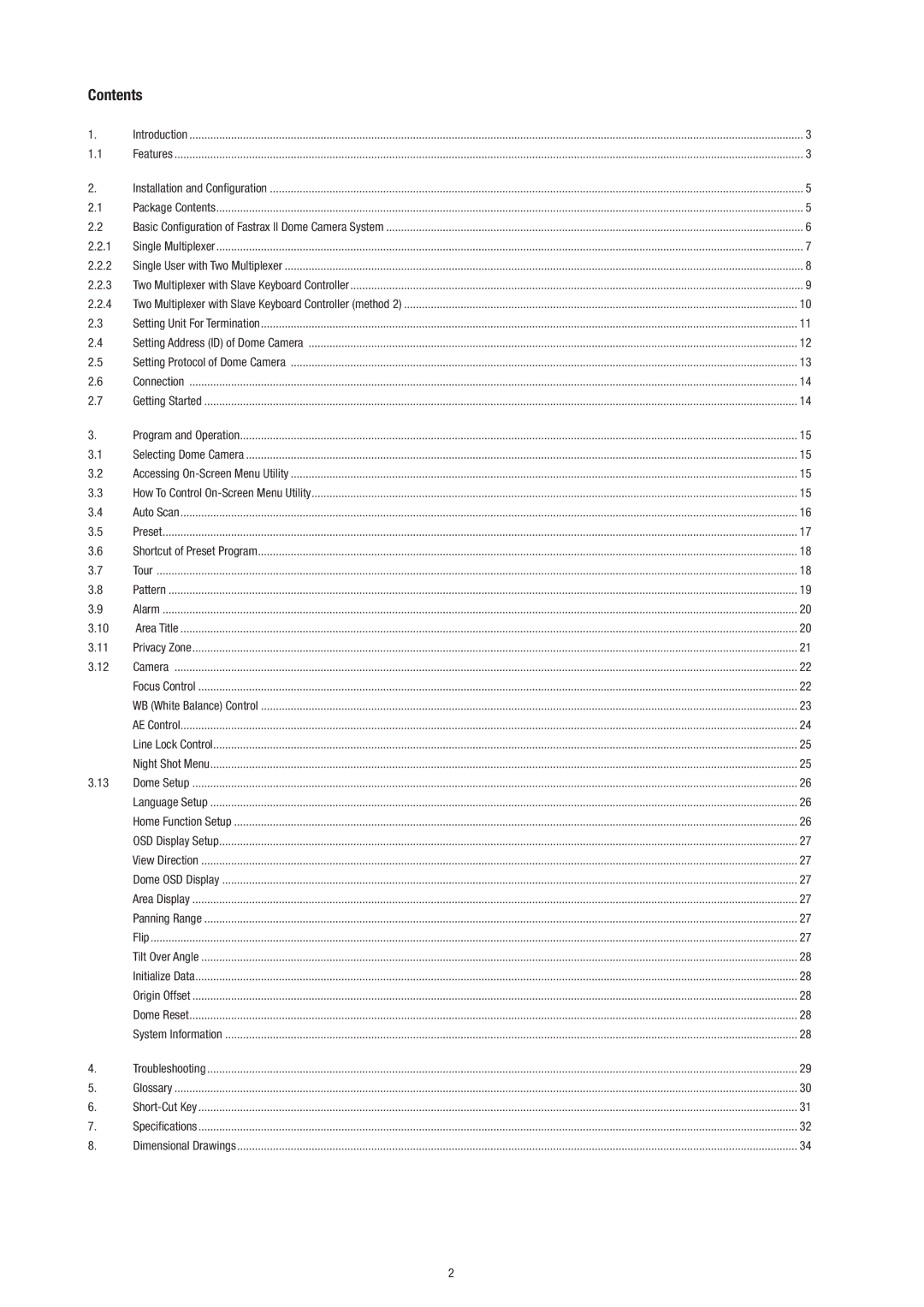 Philips Video Camera manual Contents 