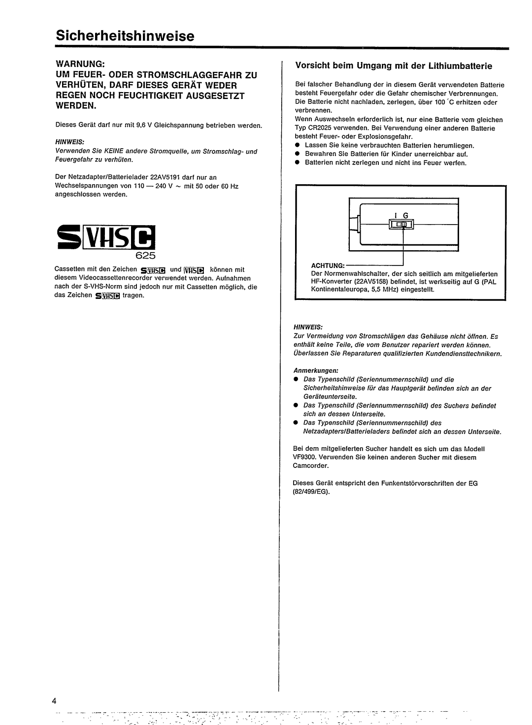 Philips VKR 9300 manual 