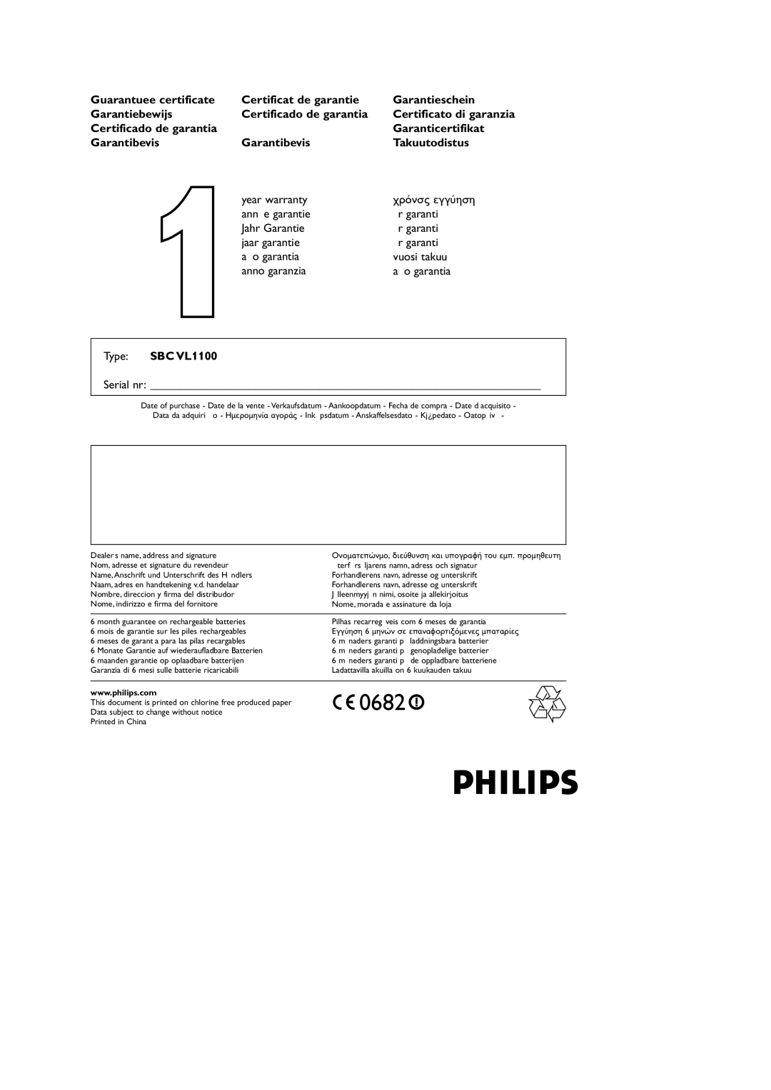 Philips VL1100 manual 0682 