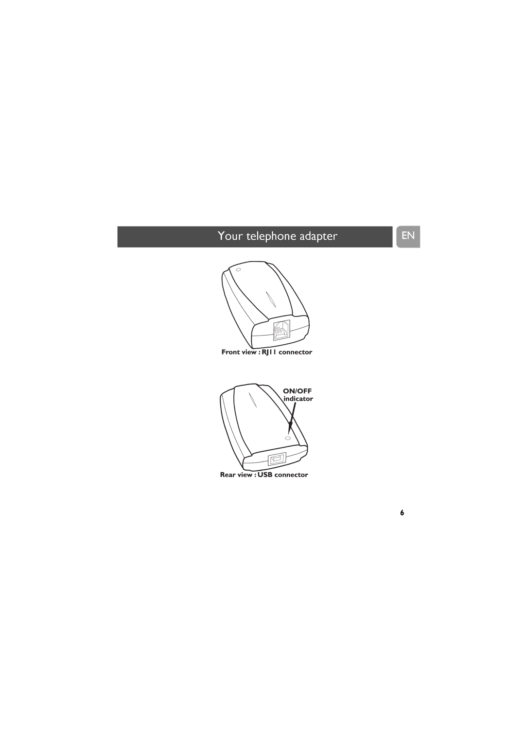 Philips VOIP021 user manual Your telephone adapter 