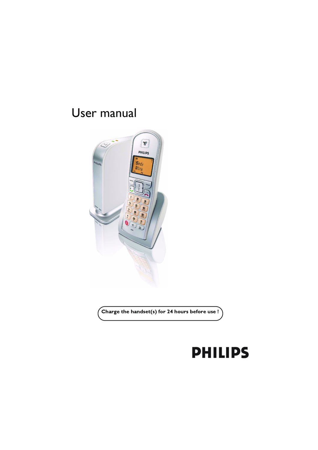 Philips VOIP321 user manual Charge the handsets for 24 hours before use 