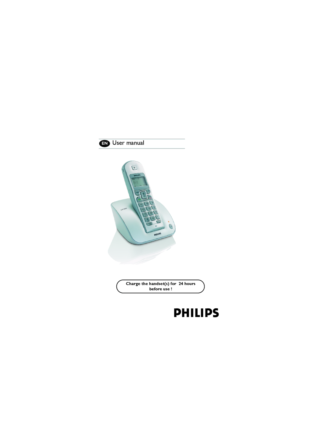 Philips VOX300 user manual Charge the handsets for 24 hours Before use 