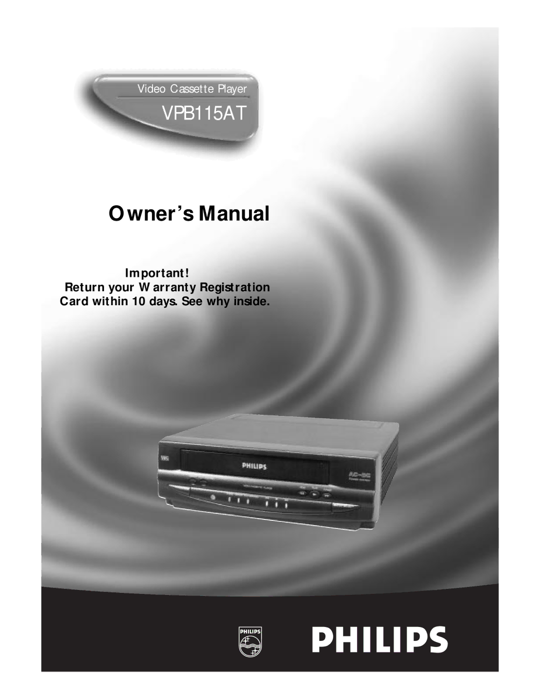 Philips VPB115AT owner manual 