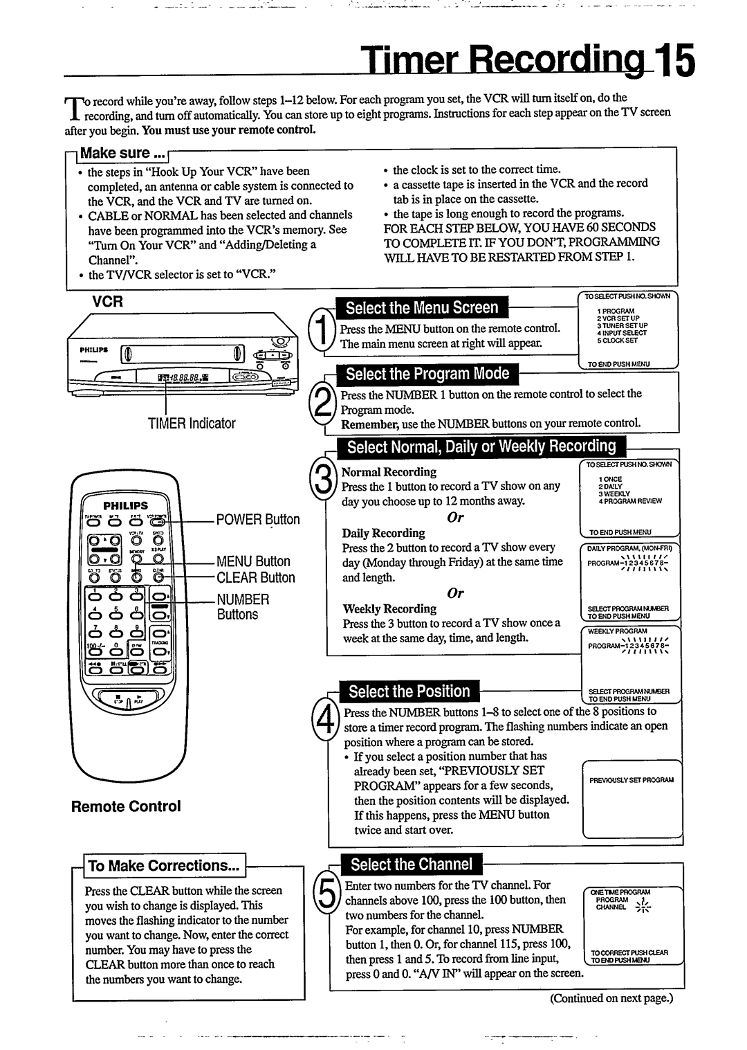 Philips VR 255 manual 