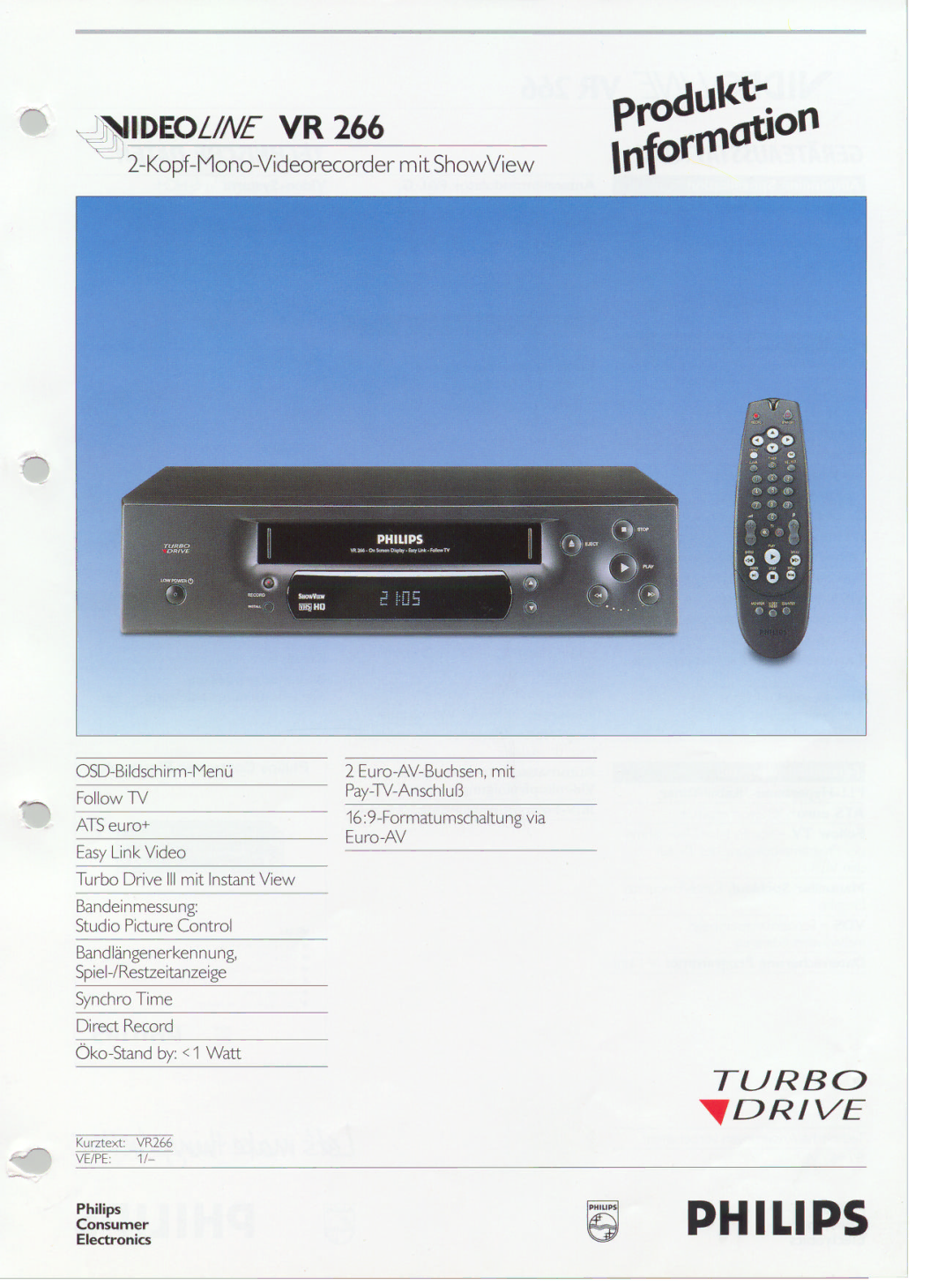 Philips VR 266 manual 