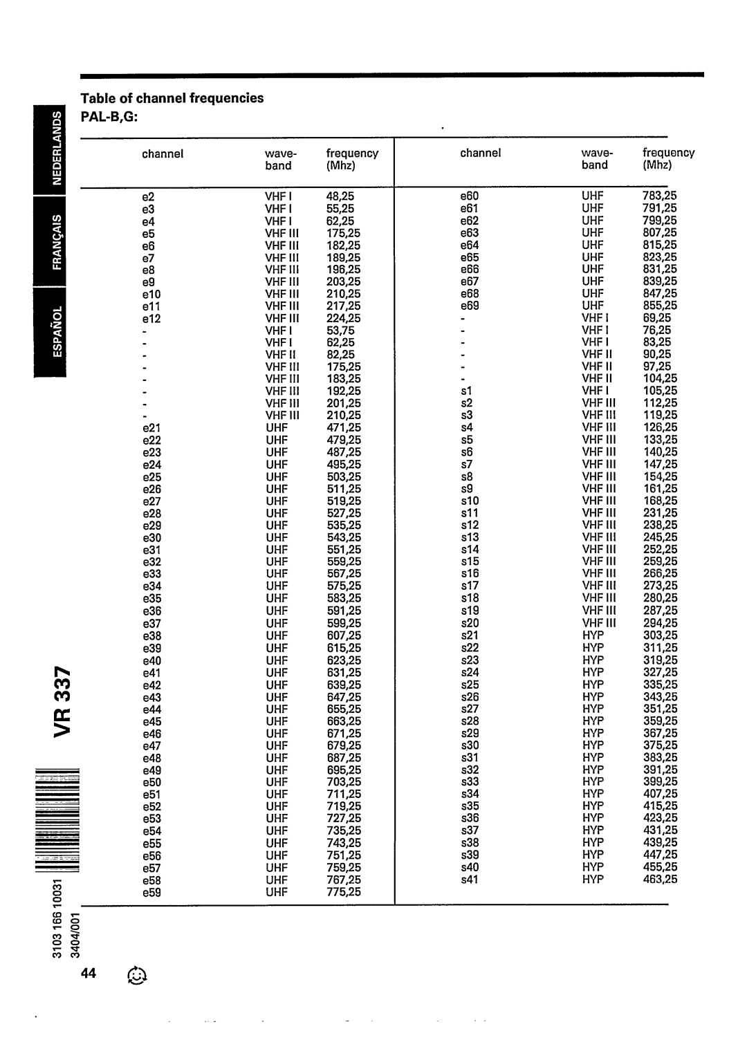 Philips VR 337 manual 