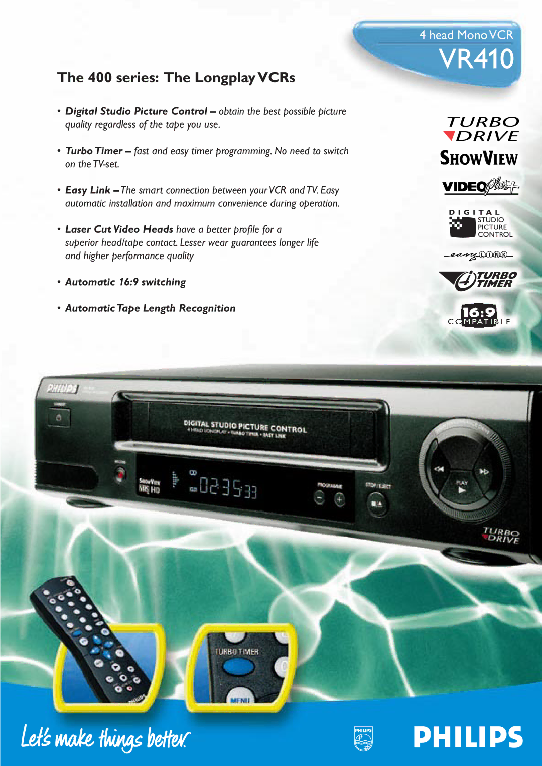 Philips VR 410 manual VR410 