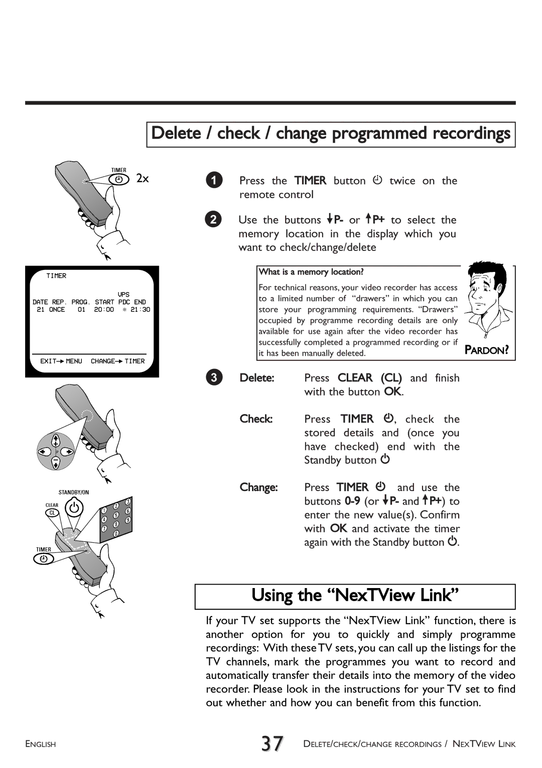 Philips VR 617/07 operating instructions Using the NexTView Link, It has been manually deleted 