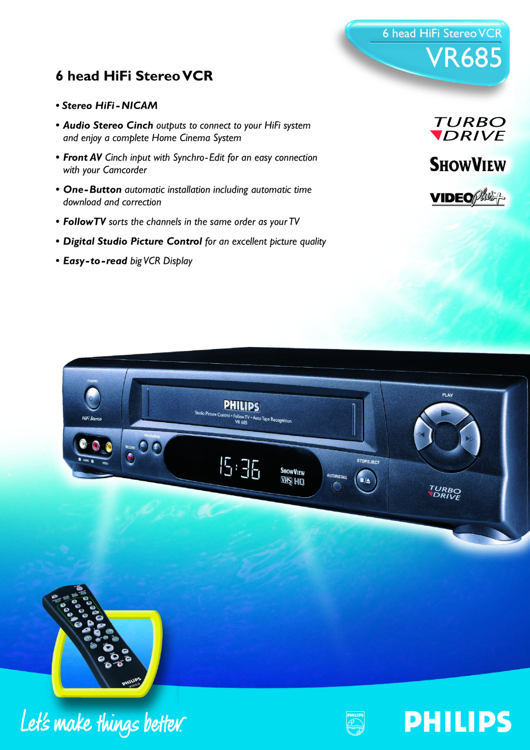 Philips vr 685 manual VR685 