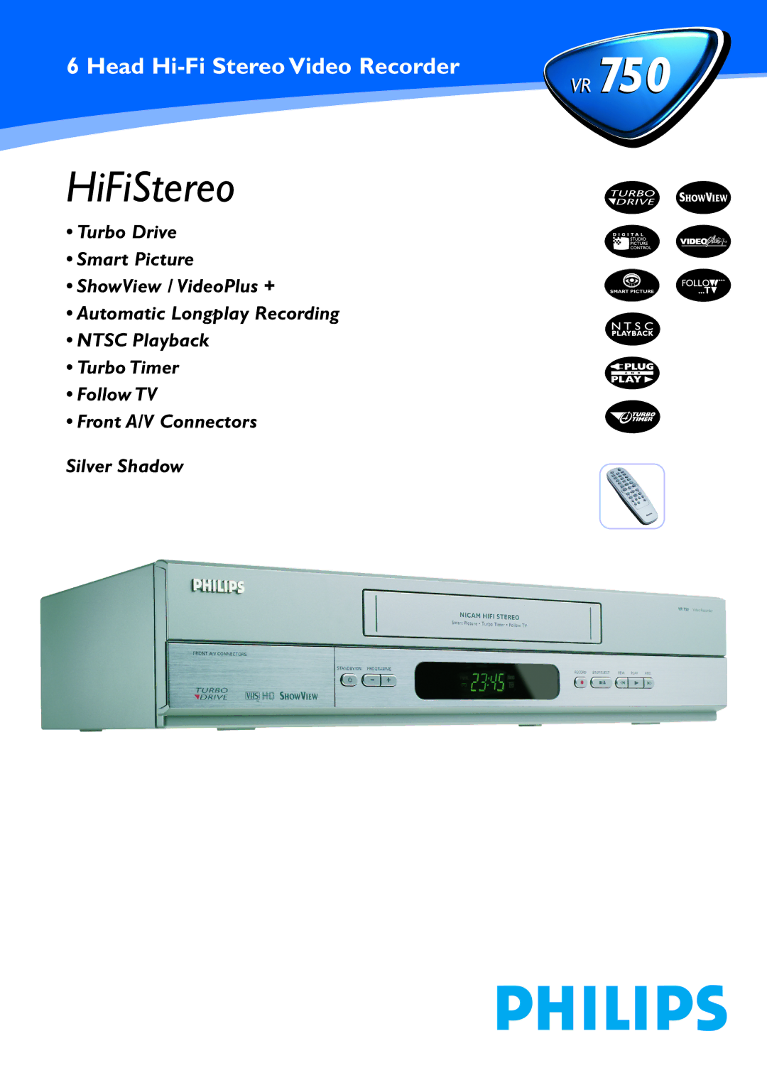 Philips VR 739 manual HiFiStereo 