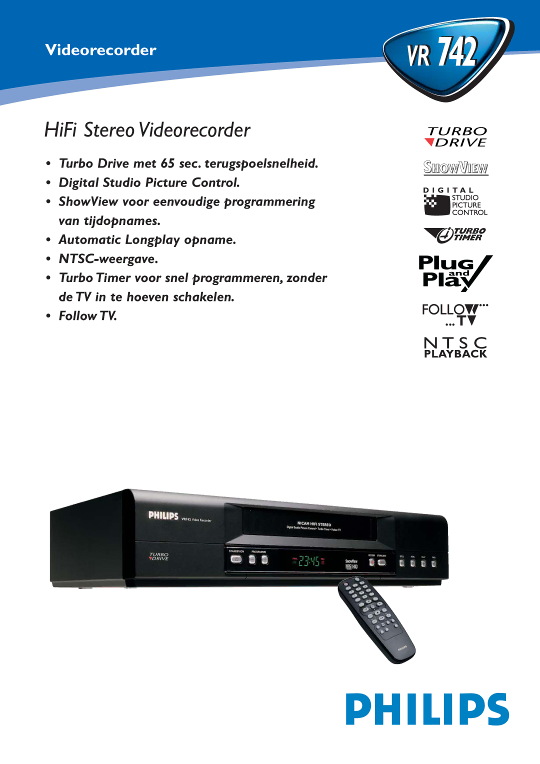 Philips VR 742 manual HiFi Stereo Videorecorder 