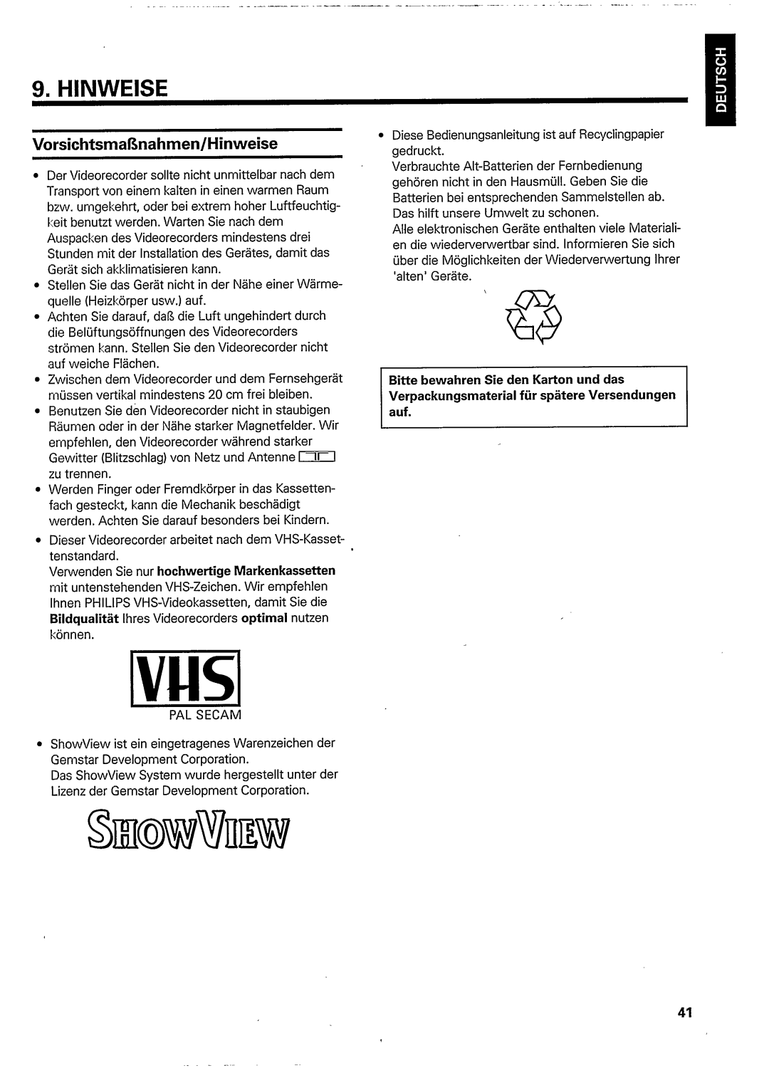 Philips VR 768 manual 