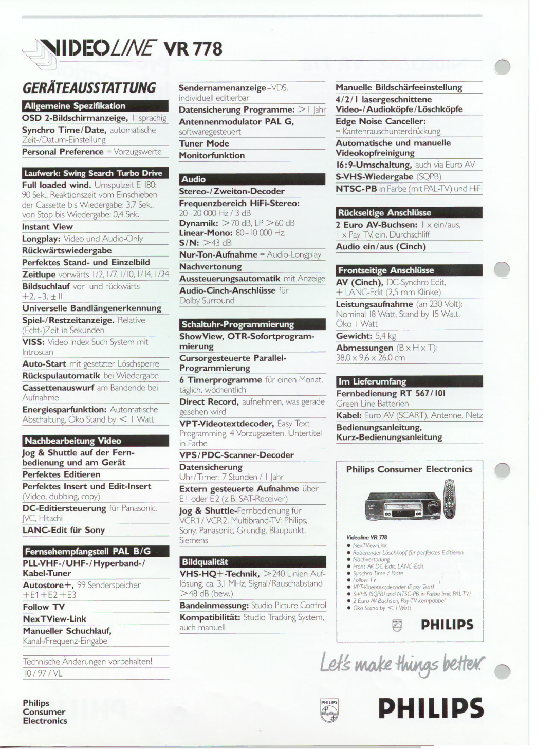 Philips VR 778 manual 