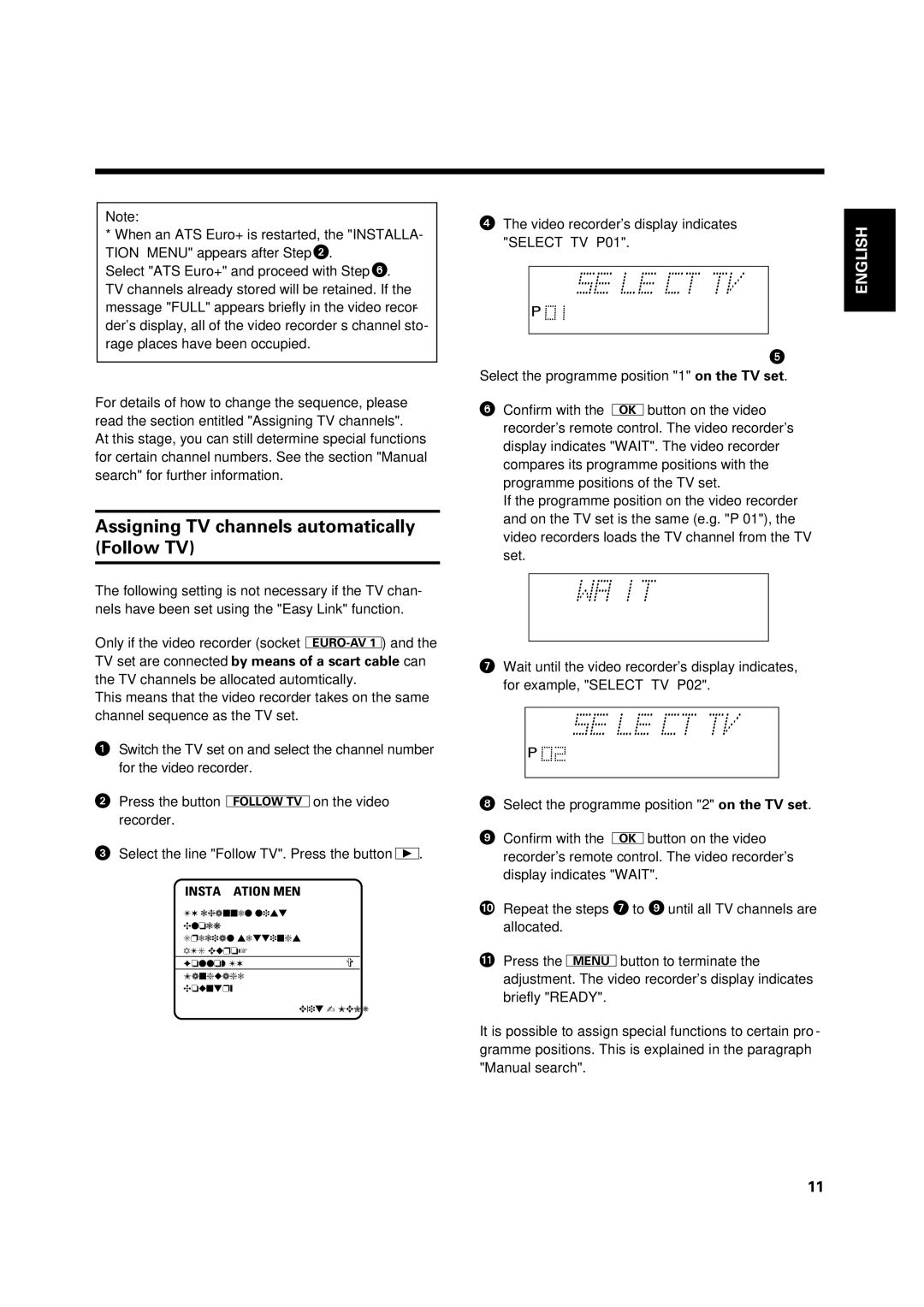 Philips VR 969/02 operating instructions 8D 8W Selecttv, Assigning TV channels automatically Follow TV 