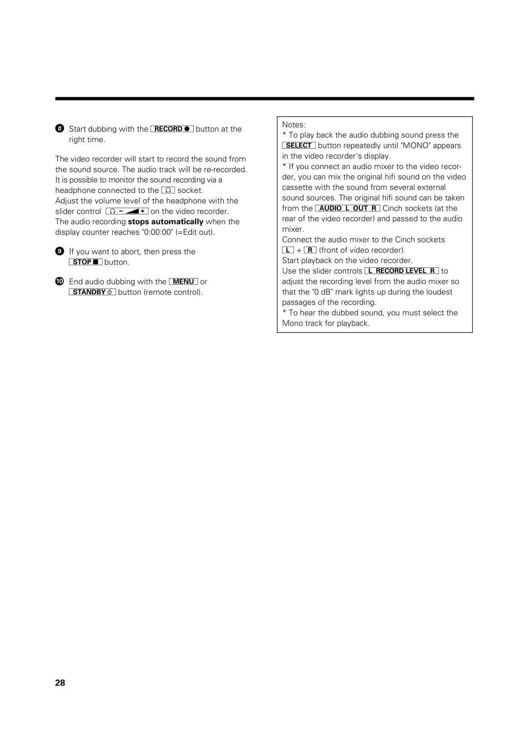 Philips VR 969/02 operating instructions 