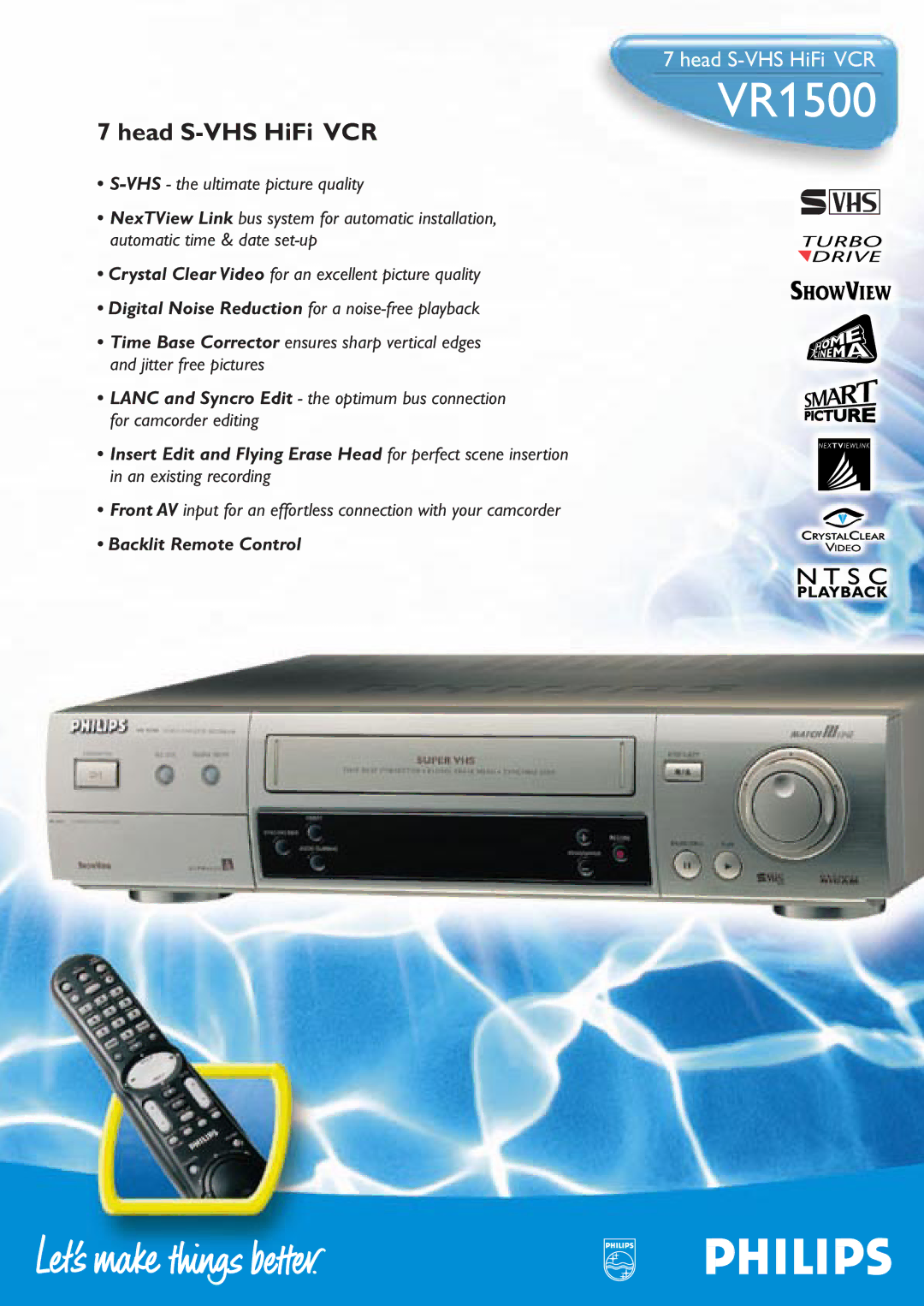 Philips VR1500 manual 