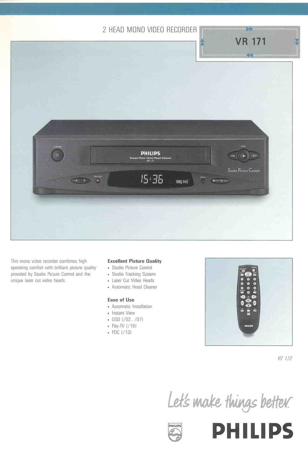 Philips VR171 manual 