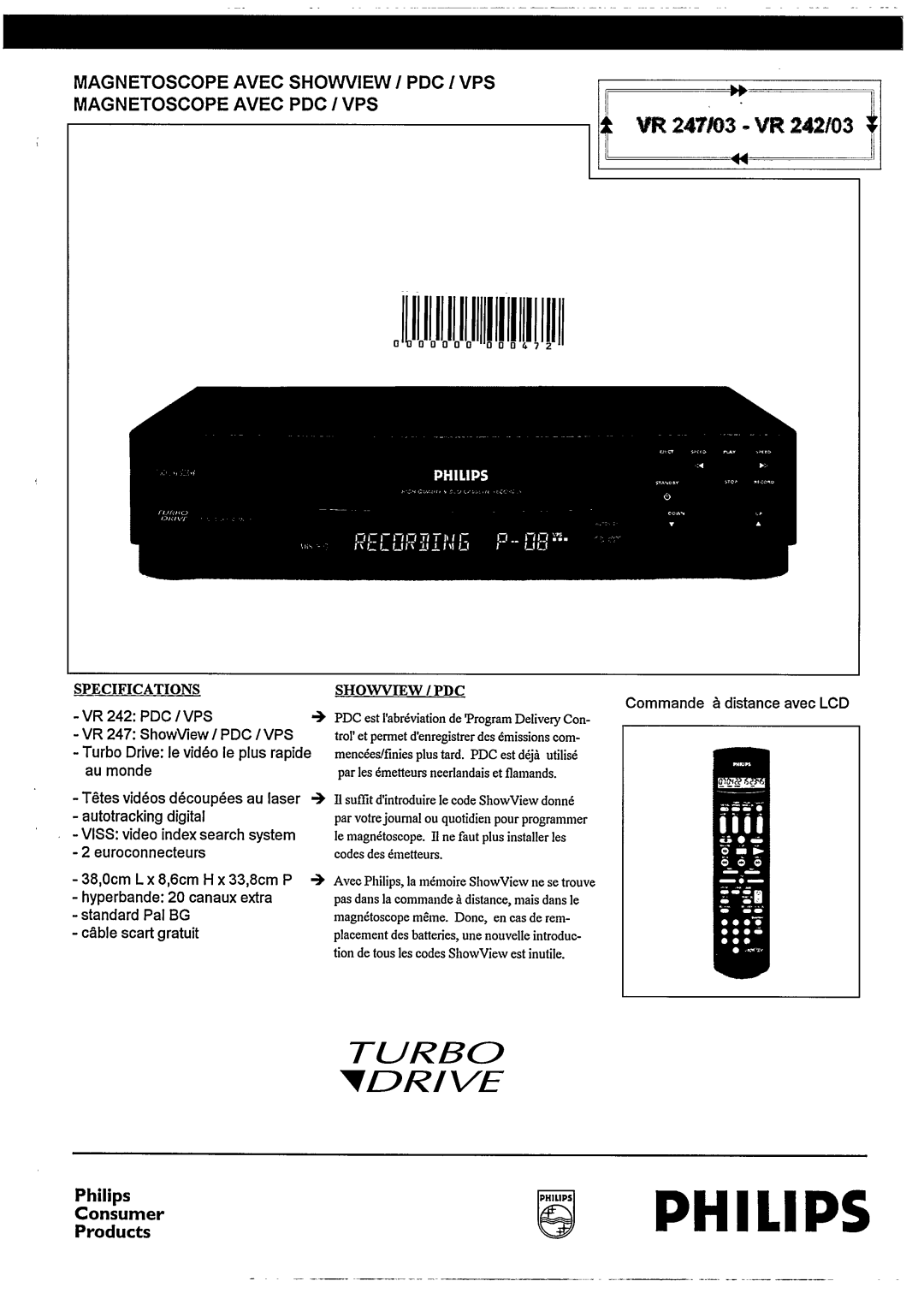 Philips VR242/03, VR247/03 manual 