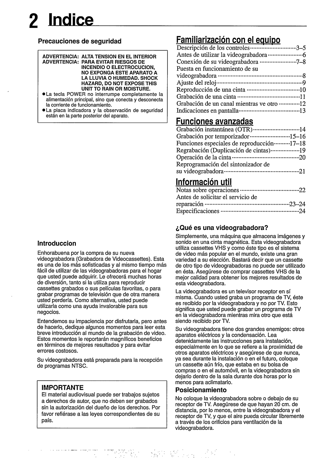 Philips VR254 manual 