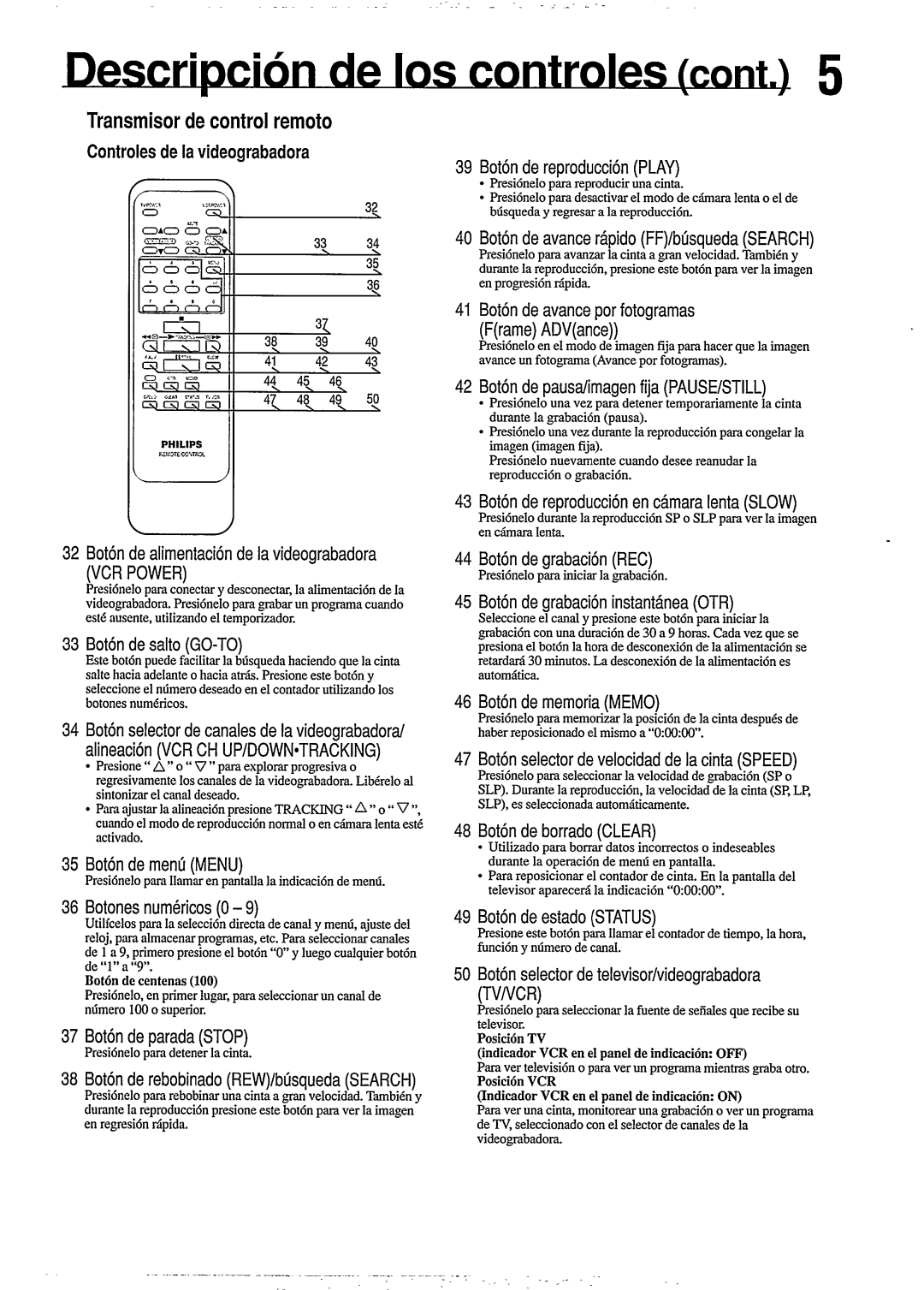 Philips VR254 manual 