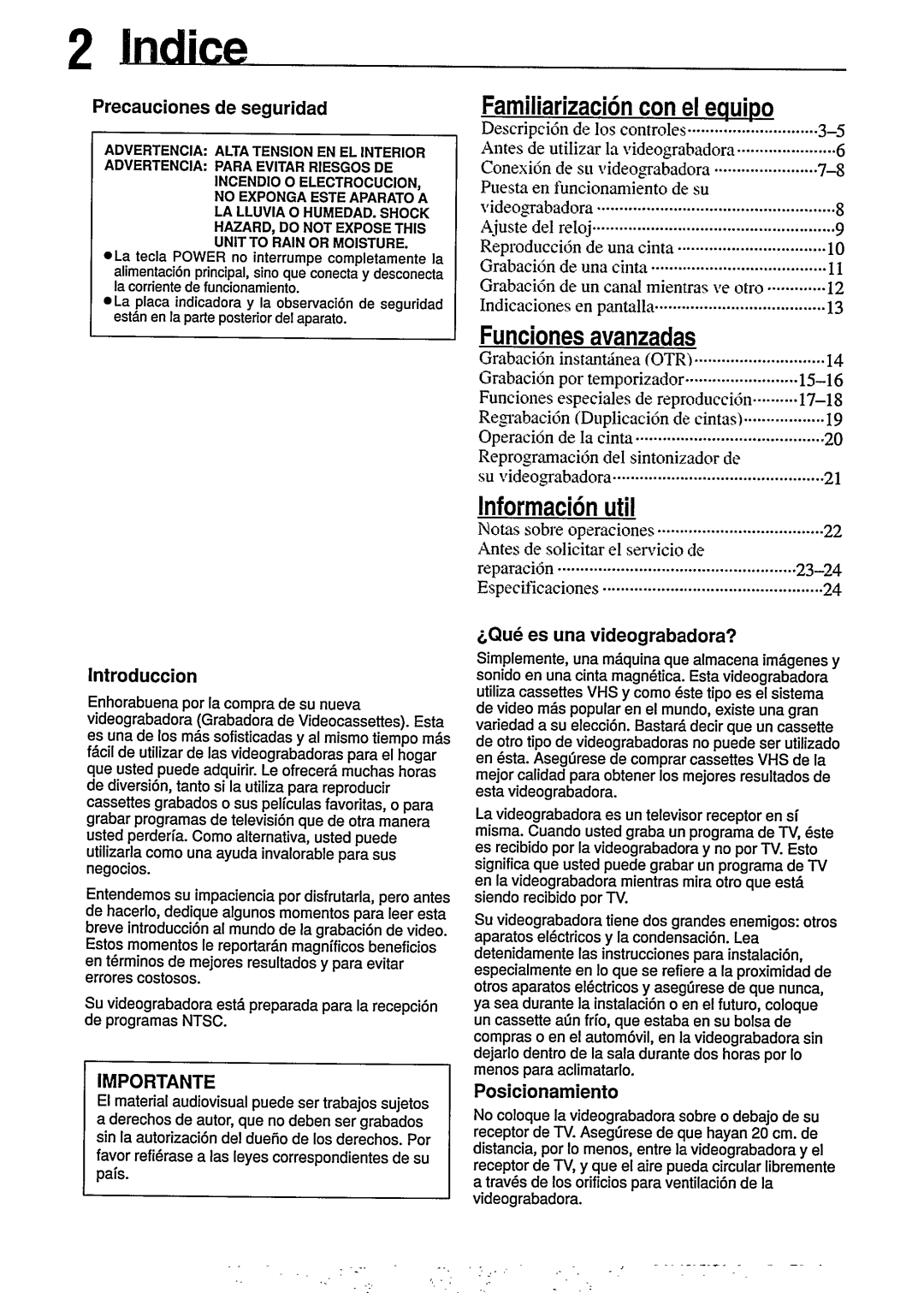 Philips VR255/50 manual 