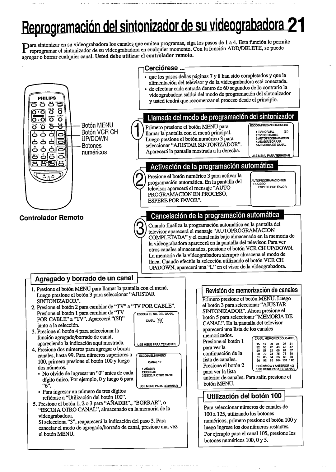 Philips VR255/50 manual 