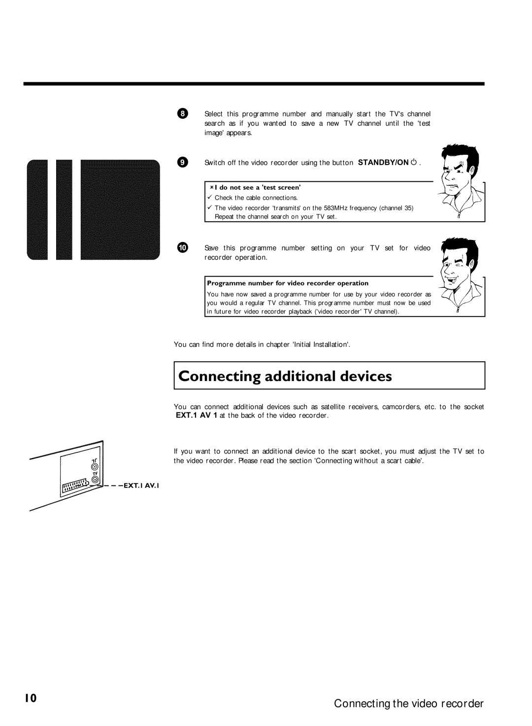 Philips VR270W/07, VR270B/07 Connecting additional devices, You can find more details in chapter Initial Installation 