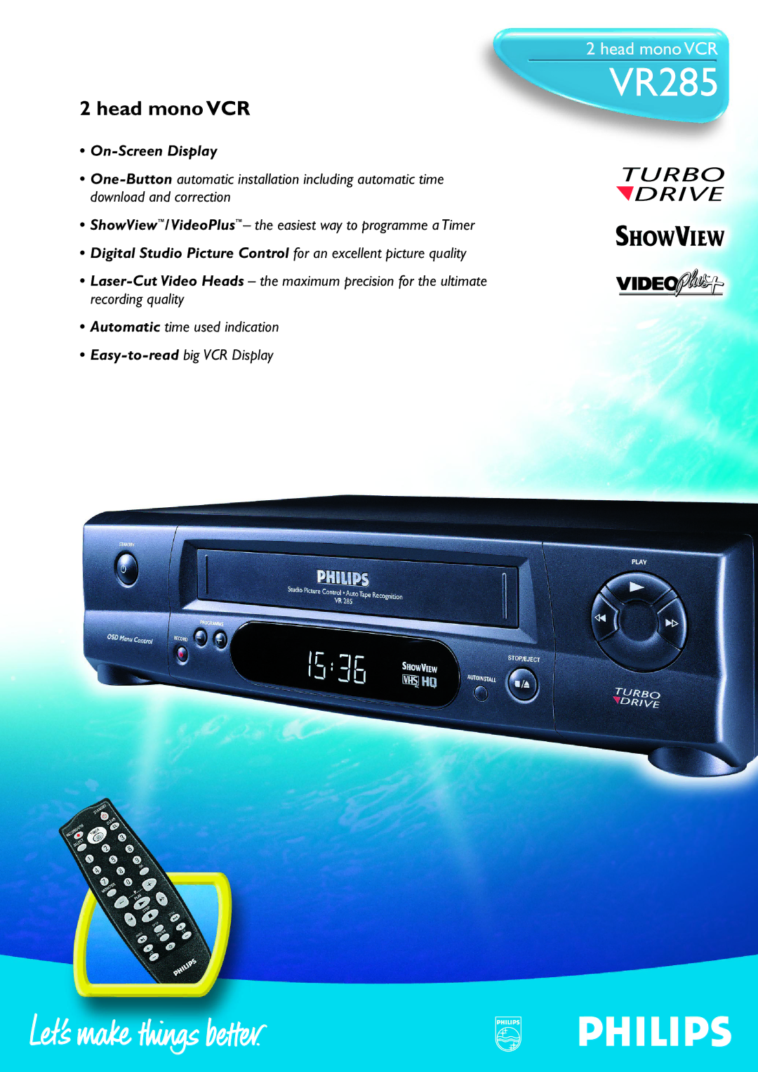 Philips VR285 manual 