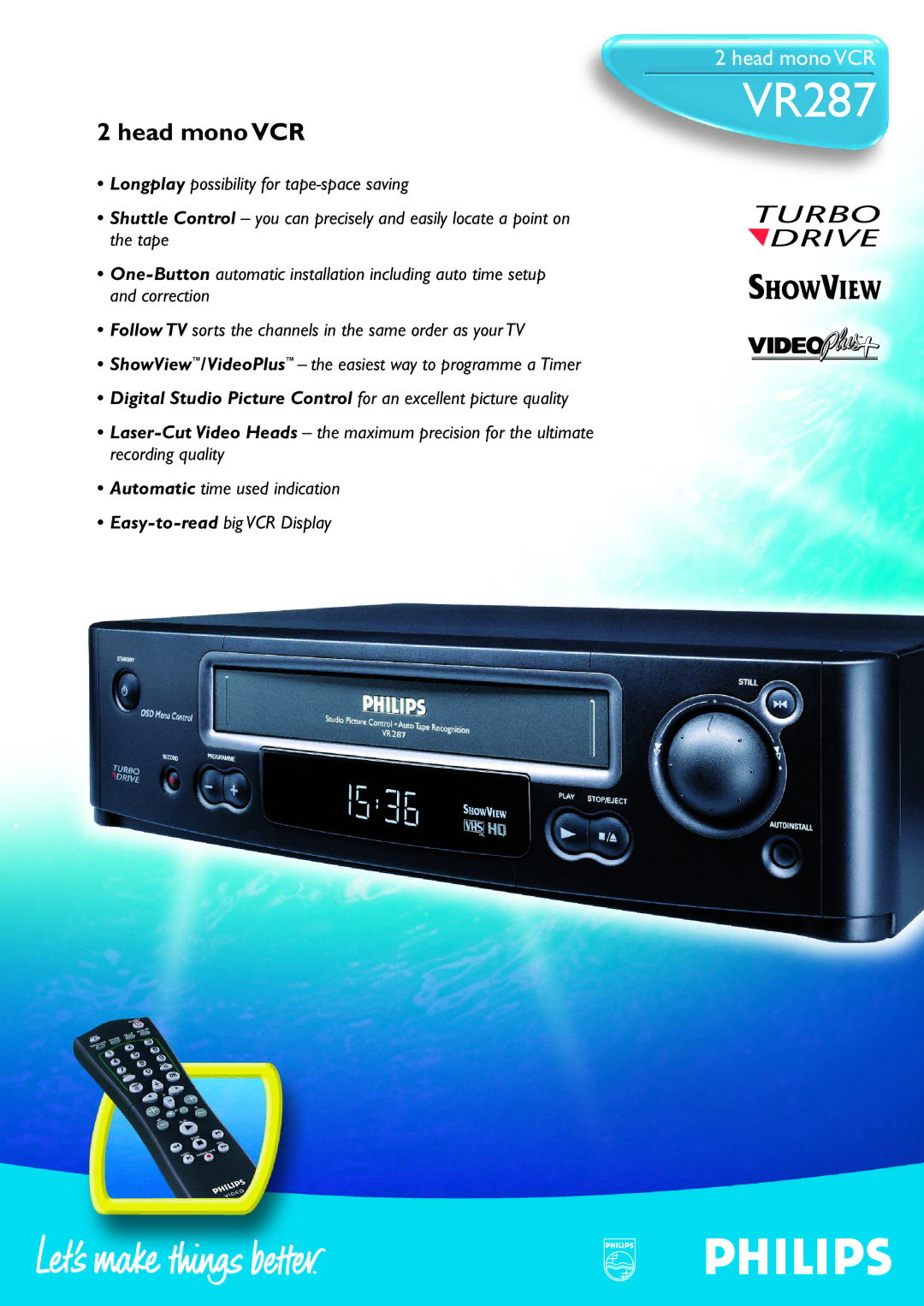 Philips VR287 manual 